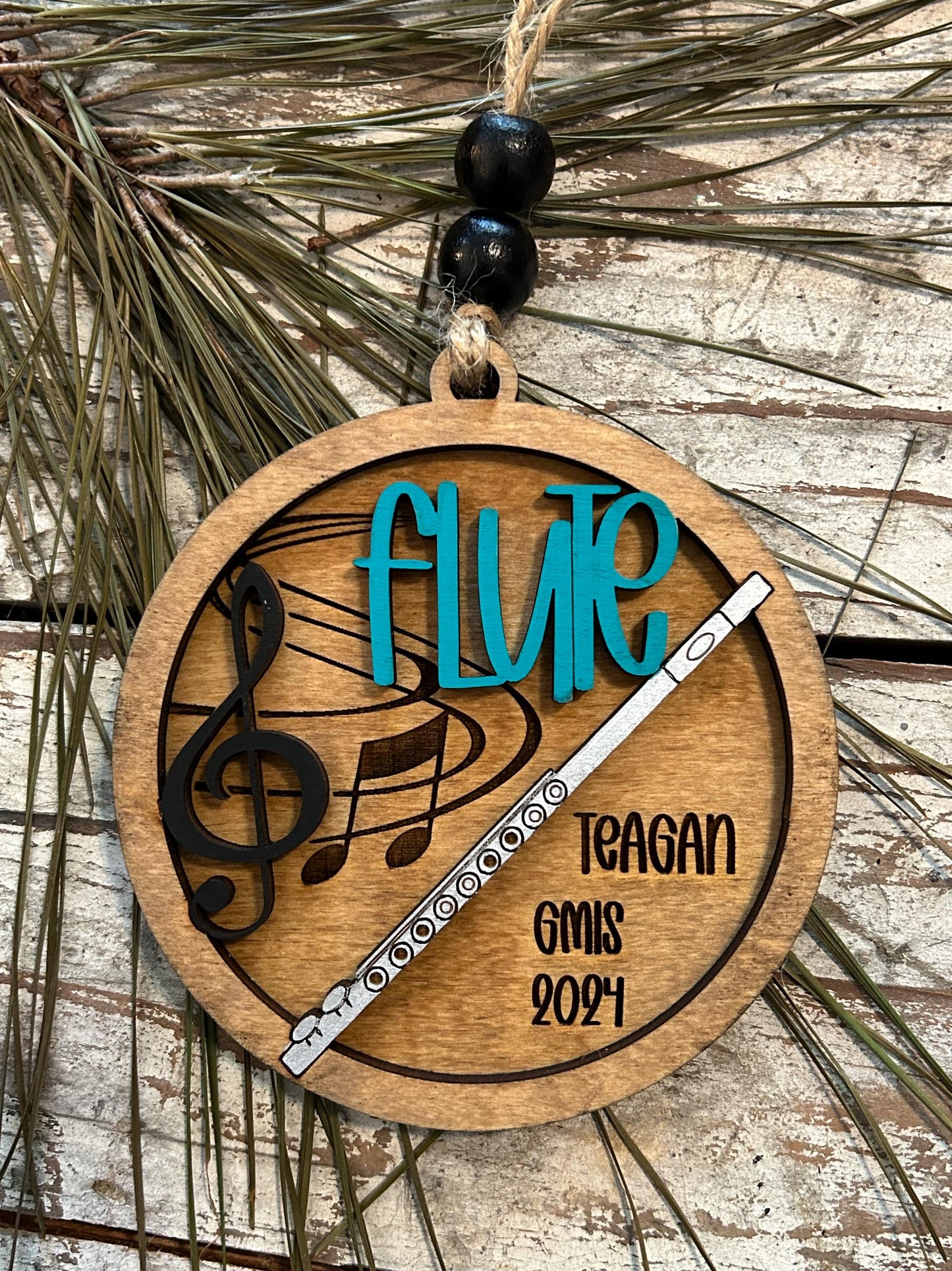 Personalized Flute Marching Band Christmas Tree Ornament | Music Instrument Ornament | Piccolo Custom Band Gift | Gift for Band Director