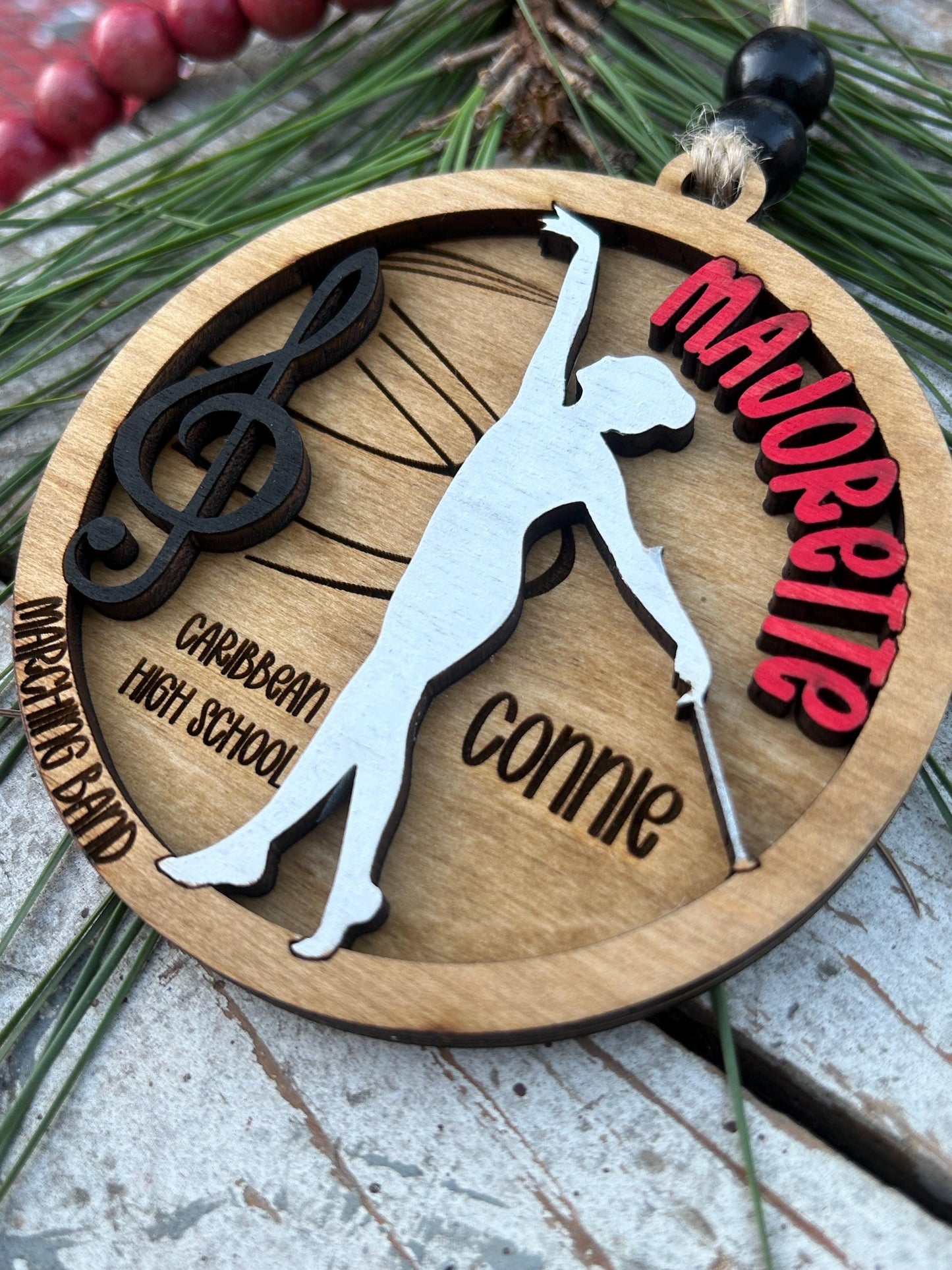 Personalized Majorette Marching Band Christmas Tree Ornament | Baton Twirler Custom Band Gift | Custom Twirl Strong | Majorette Team Gift