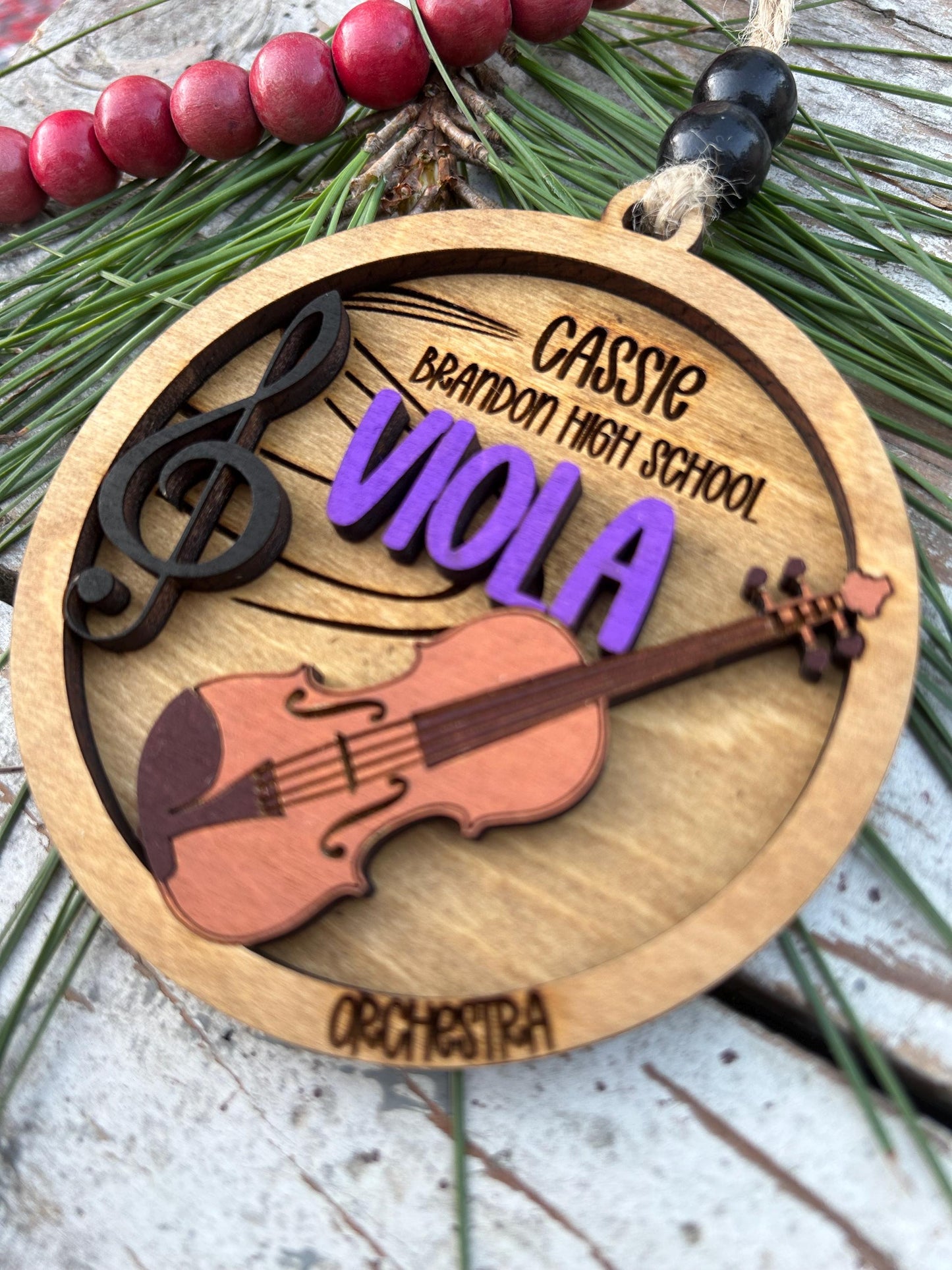 Personalized Viola Orchestra Christmas Tree Ornament | Viola Student Gift | Custom Music Viola Lover Keepsake | First Viola Recital Present