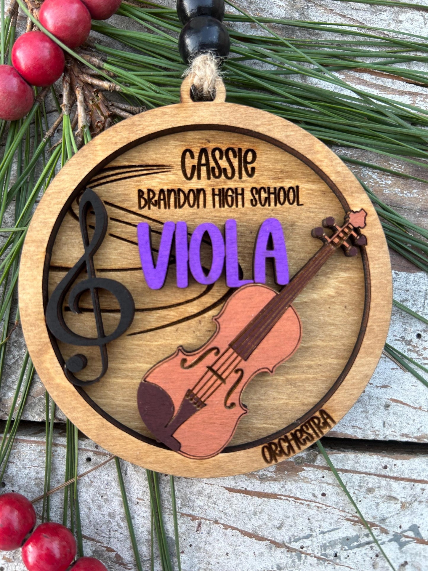 Personalized Viola Orchestra Christmas Tree Ornament | Viola Student Gift | Custom Music Viola Lover Keepsake | First Viola Recital Present