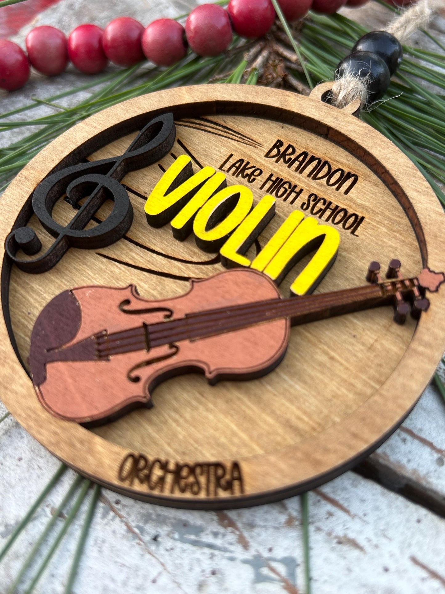 Personalized Violin Orchestra Christmas Tree Ornament | Violinist Gift | Custom Music Violin Lover Keepsake | First Violin Recital Present