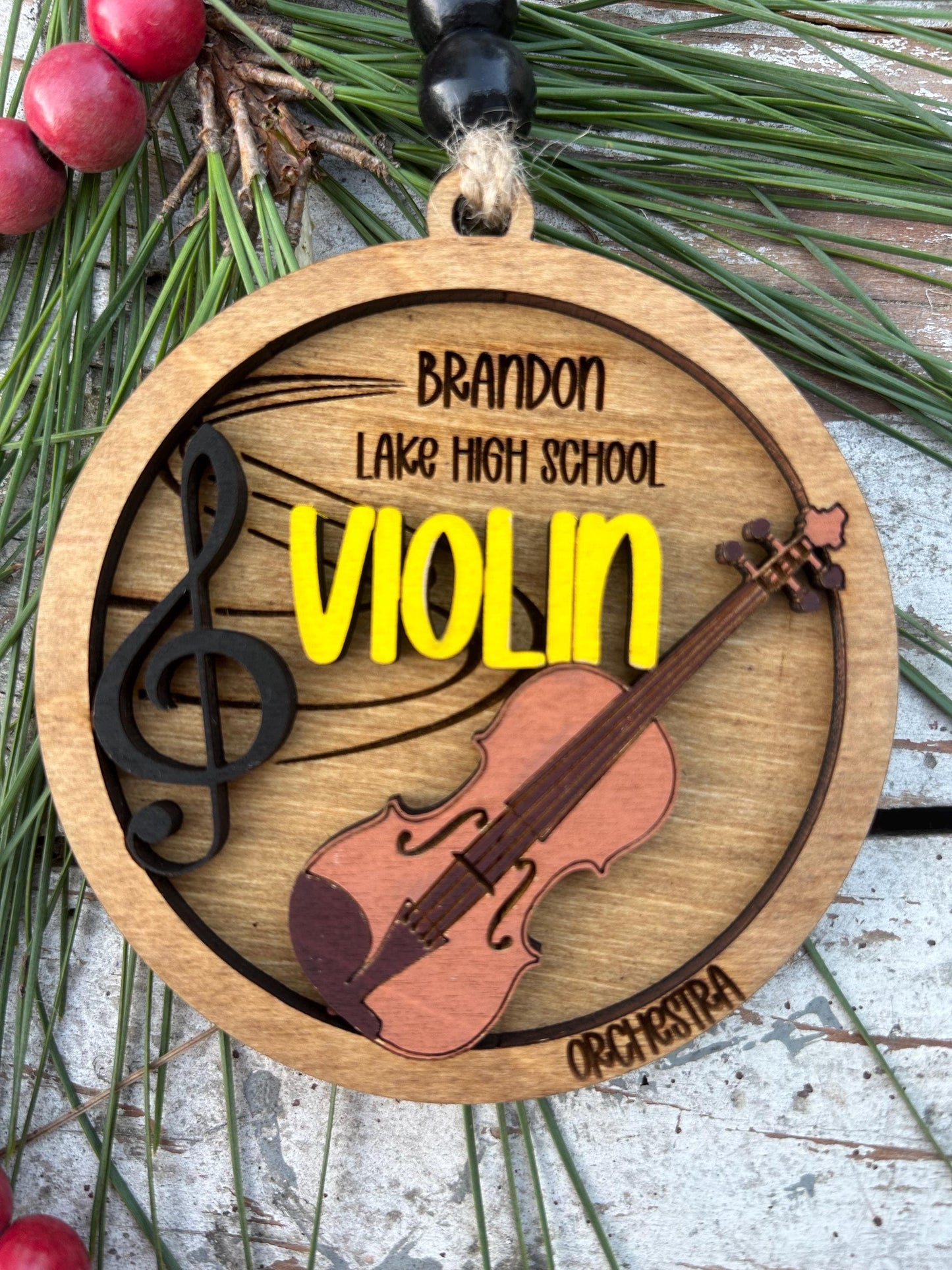 Personalized Violin Orchestra Christmas Tree Ornament | Violinist Gift | Custom Music Violin Lover Keepsake | First Violin Recital Present