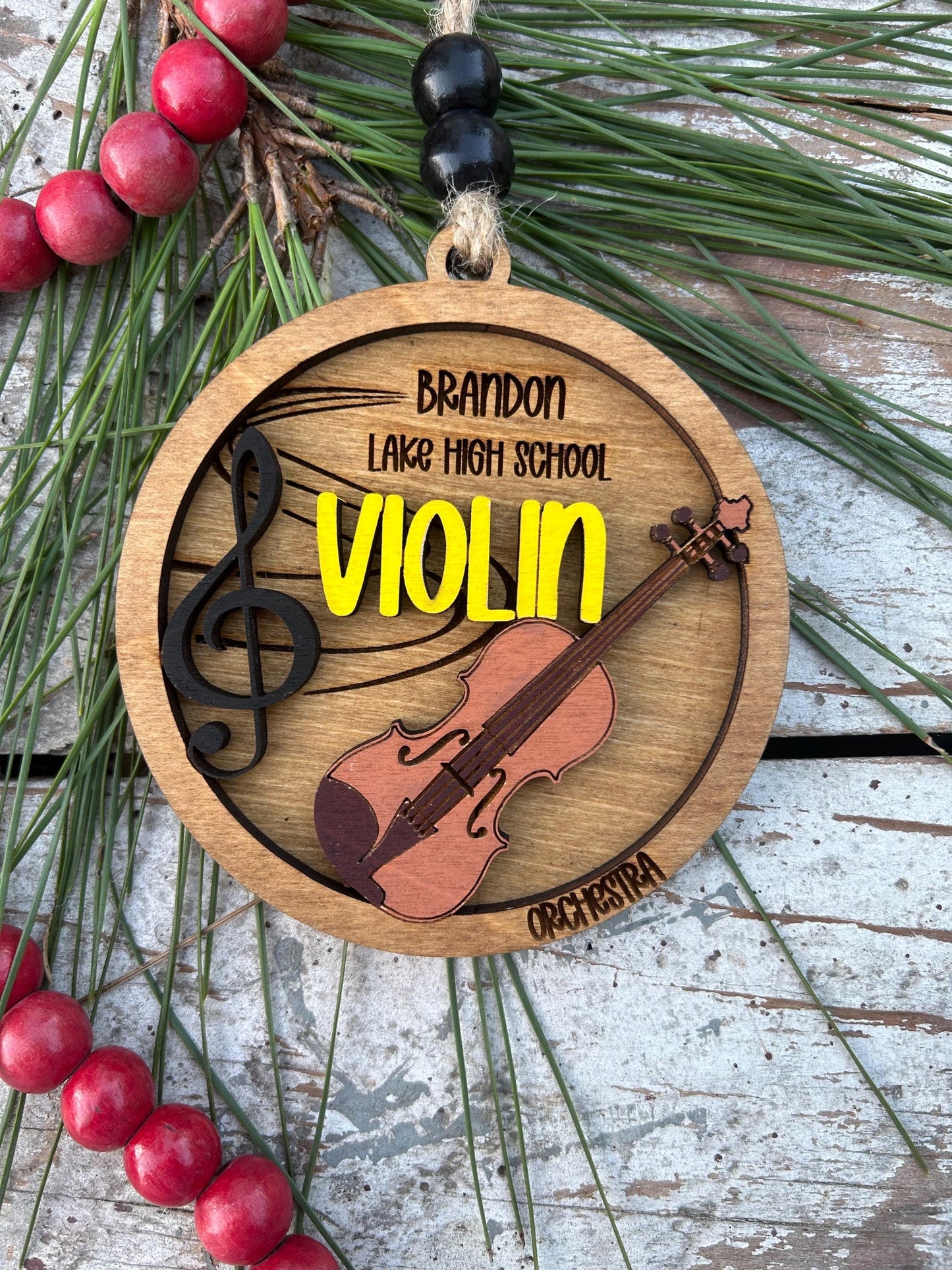 Personalized Violin Orchestra Christmas Tree Ornament | Violinist Gift | Custom Music Violin Lover Keepsake | First Violin Recital Present
