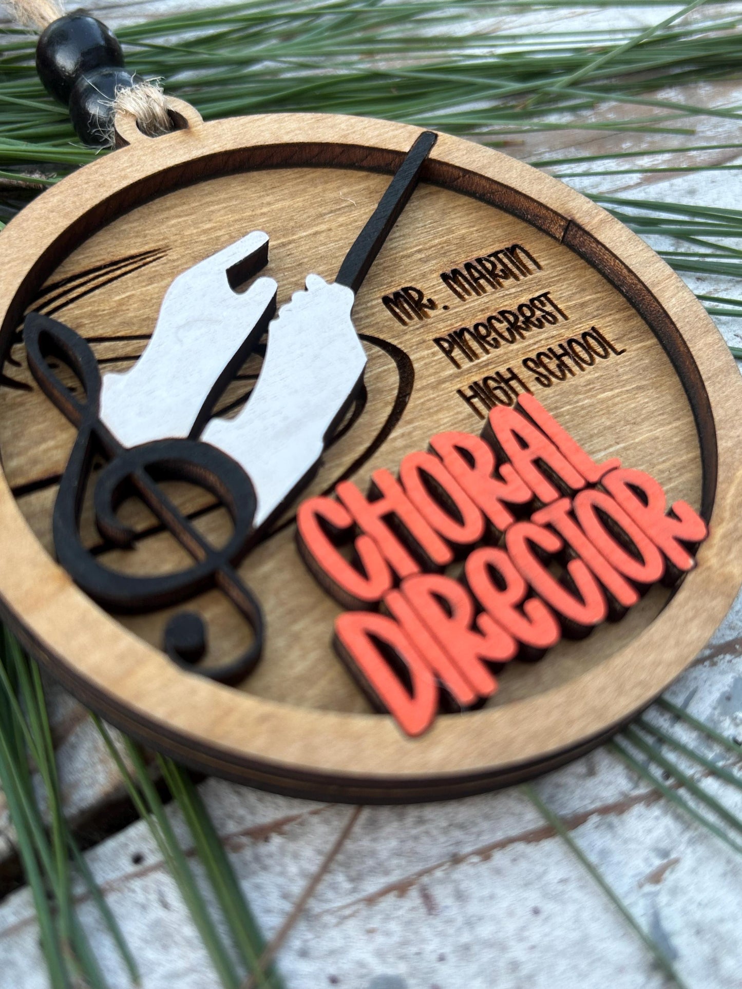 Personalized Choral Director Christmas Tree Ornament | Custom Chorus Teacher Gift | School Singing Group | Music Lover | Church Choir
