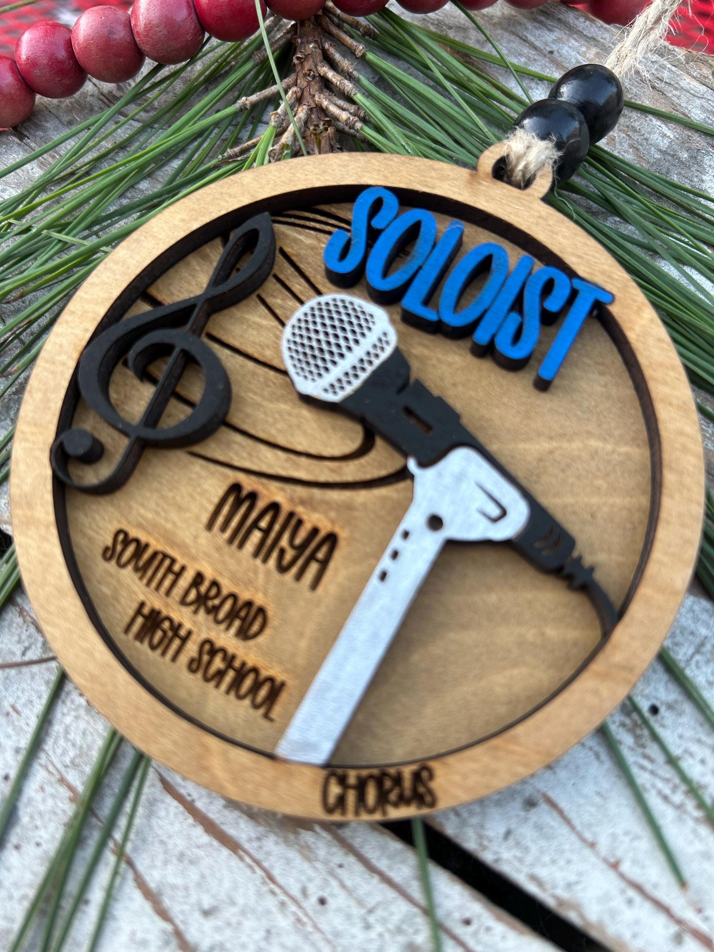 Personalized Soloist Chorus Christmas Tree Ornament | Custom School Choral Singer | Musical Theater | Music Lover | Church Choir Solo