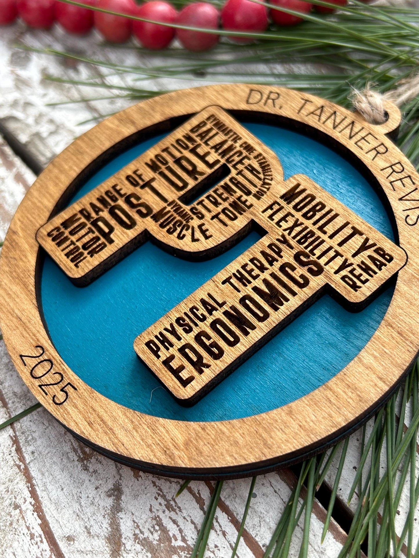 Personalized Physical Therapist Christmas Tree Ornament | Custom PT Thank You Present | Doctor of Physical Therapy Graduation Gift | DPT Dr