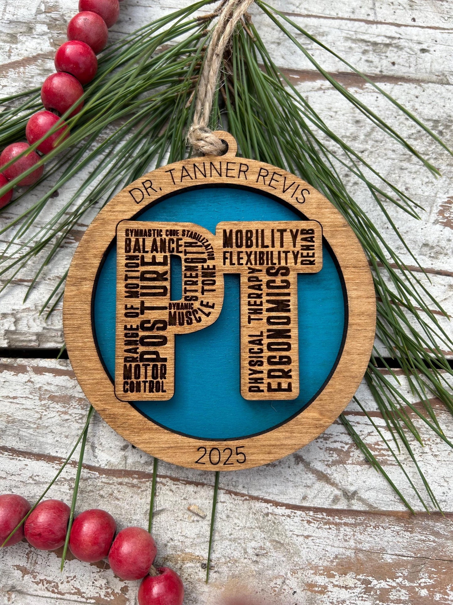 Personalized Physical Therapist Christmas Tree Ornament | Custom PT Thank You Present | Doctor of Physical Therapy Graduation Gift | DPT Dr