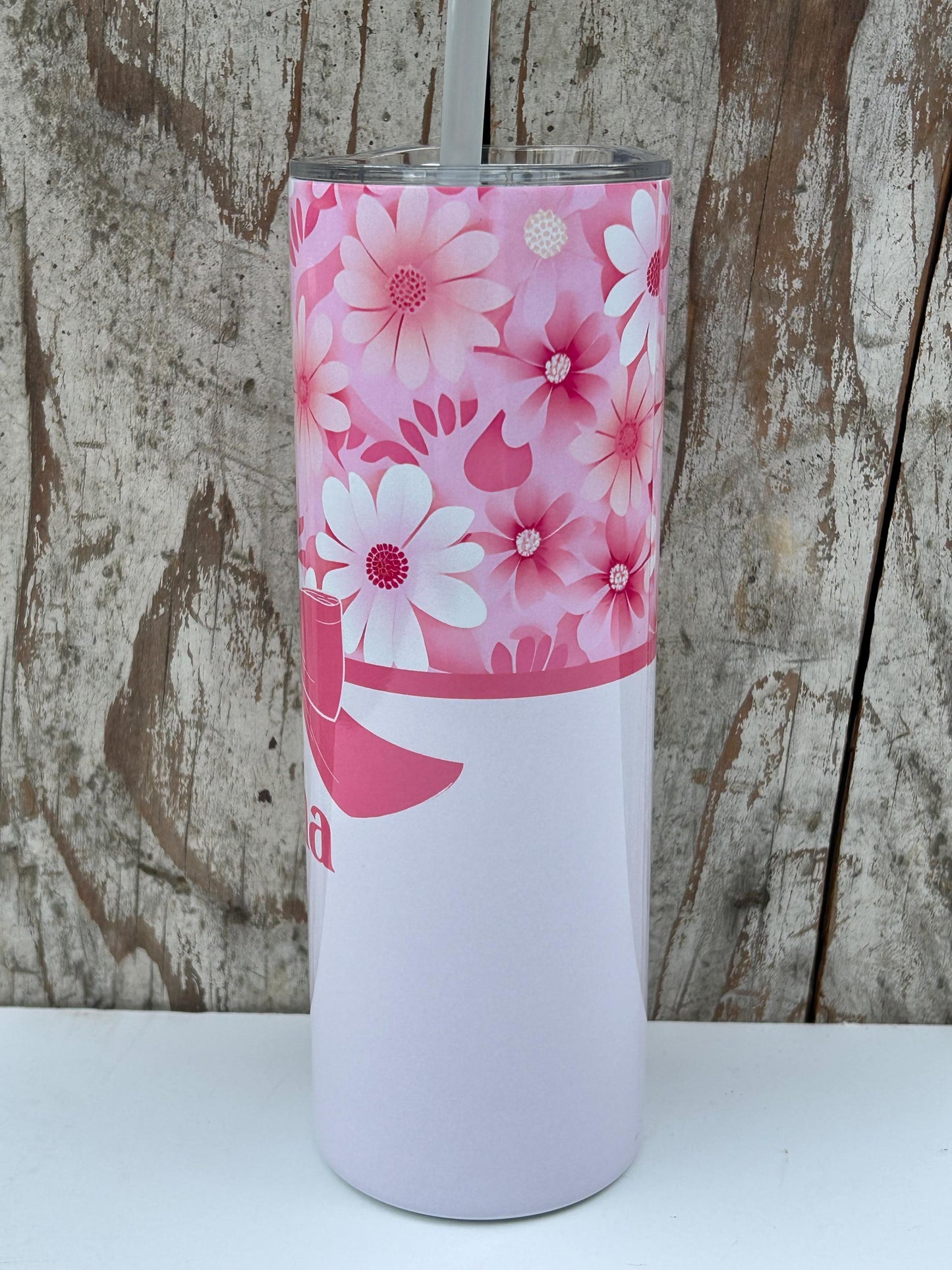 Personalized Mom Pink Daisy Tumbler with Kids Names | Coquette Bow | New Mommy Mama Stainless Steel 20 oz Flower Cup | Mothers Day Gift