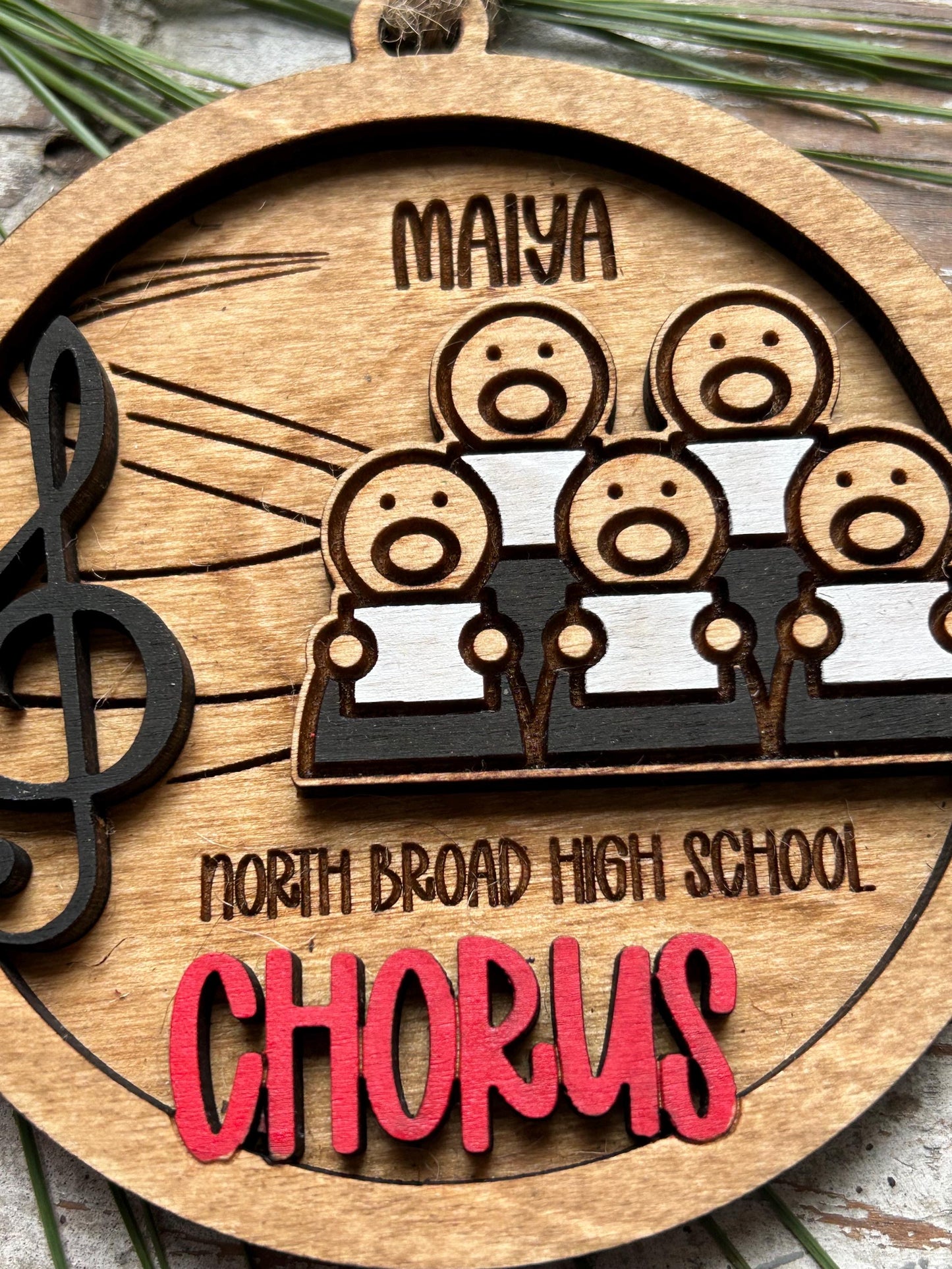 Personalized Chorus Christmas Tree Ornament | Custom High School School Choral Singer | Musical Theater | Music Lover | Church Choir Gift