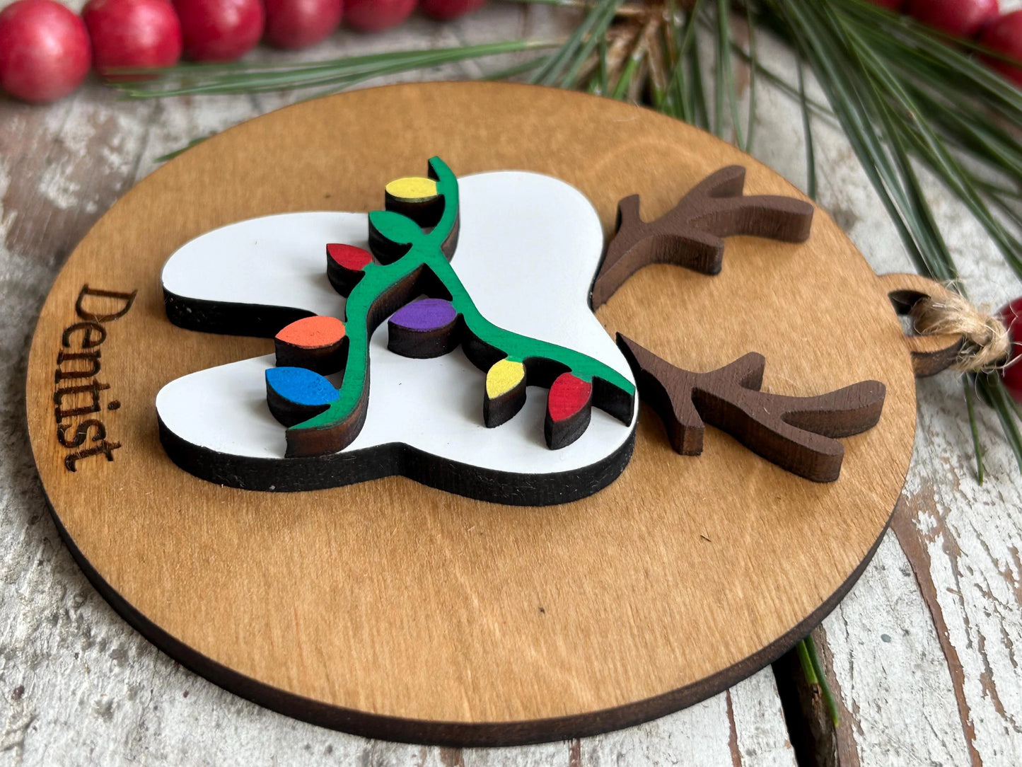 Personalized Dental Hygienist Christmas Tree Ornament | Gift for Dentist | Orthodontist | Dental Assistant Team Party Present | First Tooth