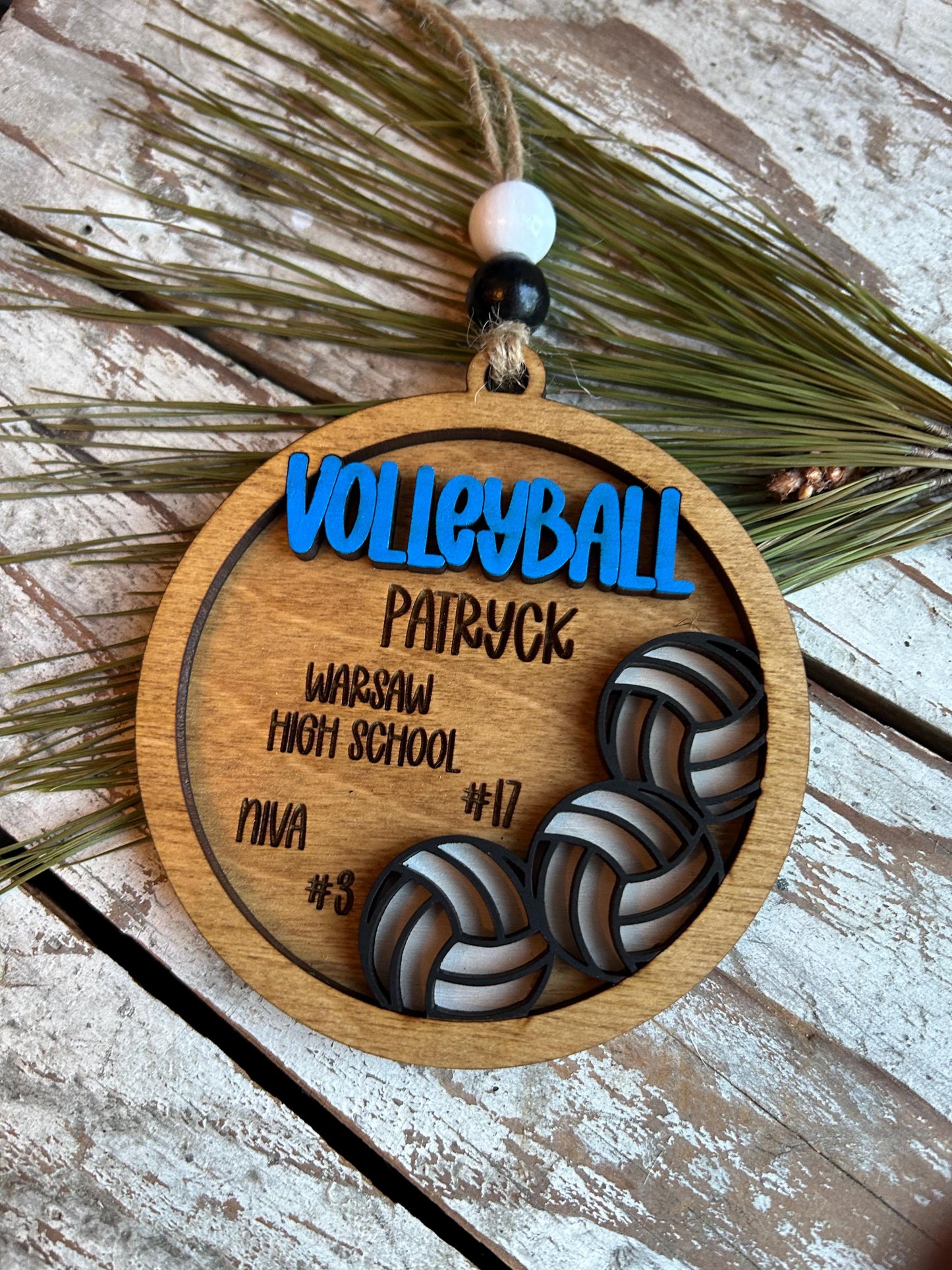 Personalized Volleyball Player Christmas Tree Ornament | Gift for High School Volleyball Team | Custom Volleyball Ornament for Her |