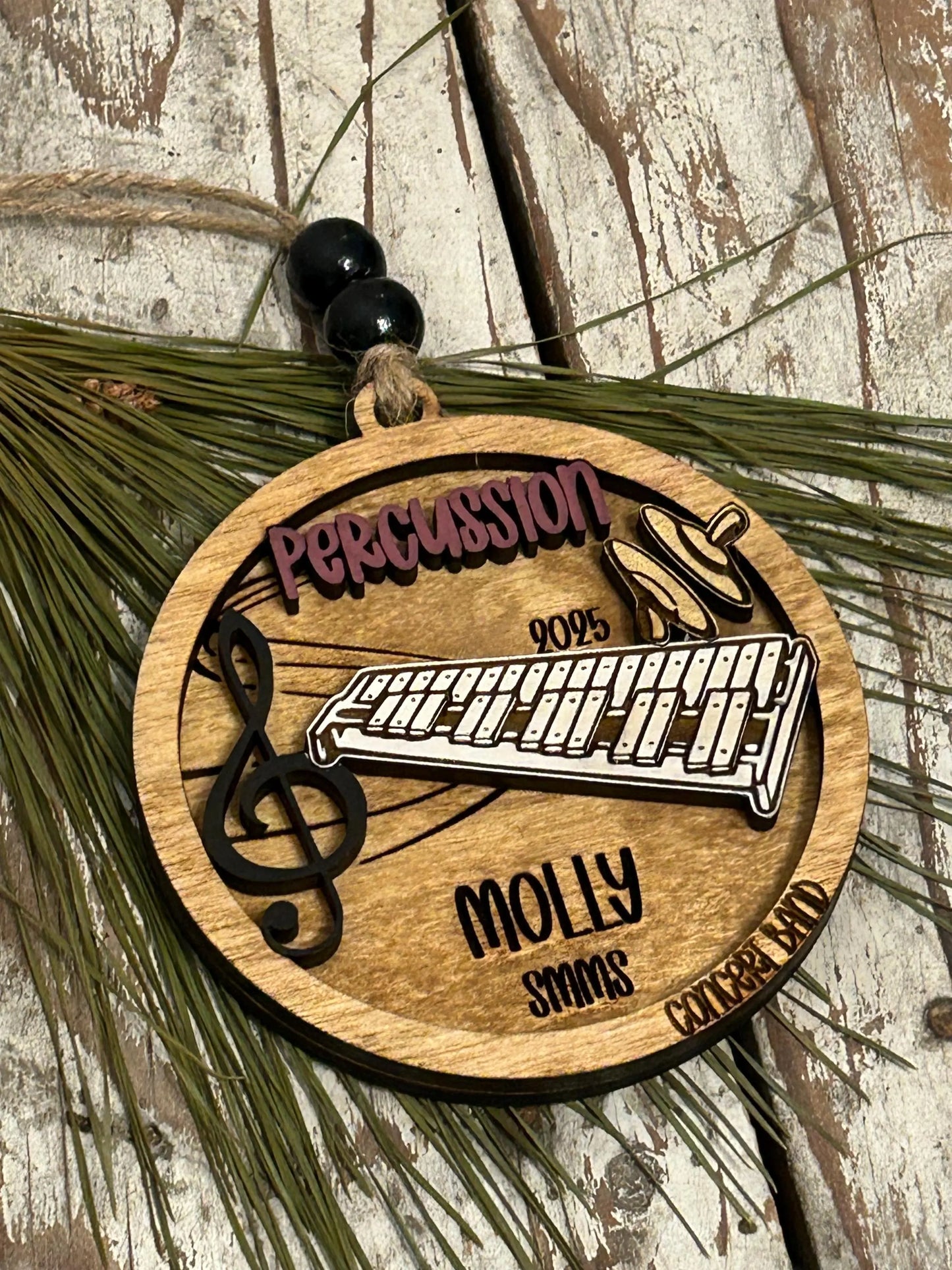 Personalized Percussion Marching Band Christmas Tree Ornament | Xylophone | Triangle | The Pit Custom Band Gift | Gift for Band Director