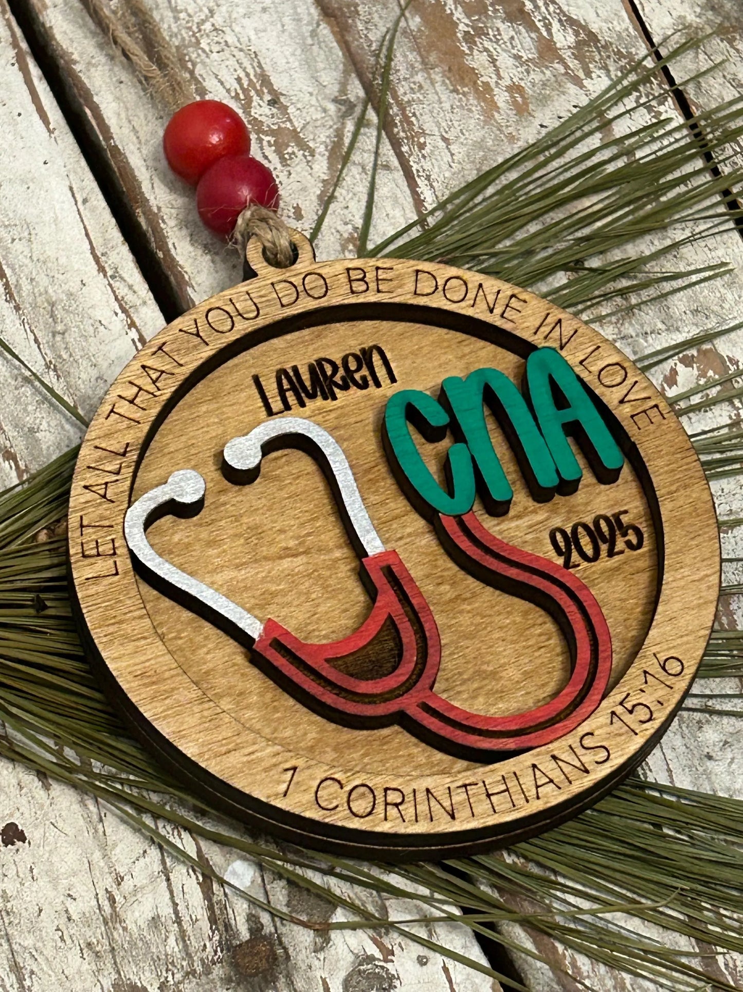 Personalized CNA Nurse Christmas Tree Ornament | Religious Gift for Nursing Graduate | Gift for Nurse | CNA Ornament | 1 Corinthians 15:16