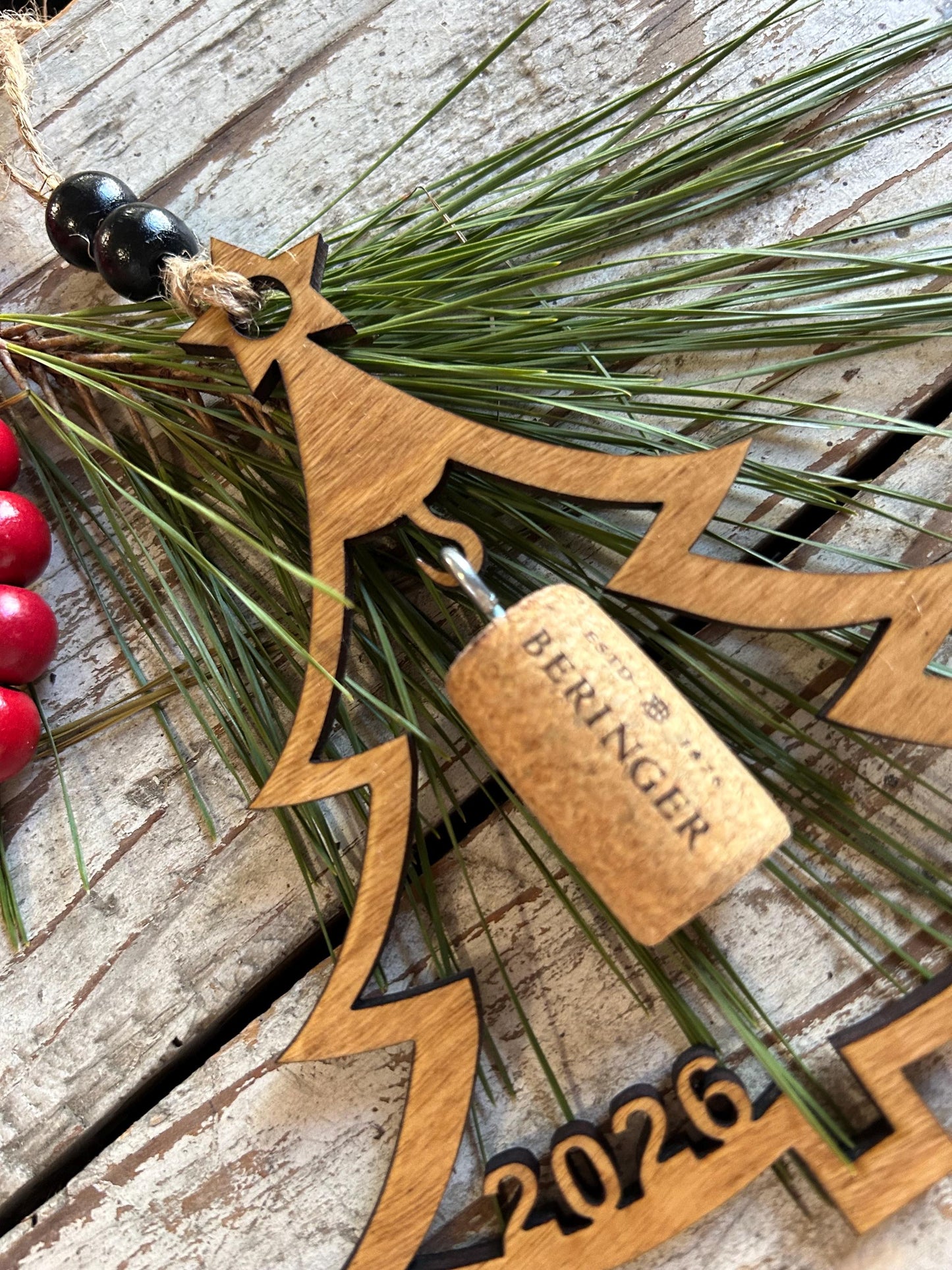 2026 Christmas Tree Wine Cork Keepsake Christmas Tree Ornament - Cork not included | Gift for Wine Lover | Wine Trip | Wine Ornament