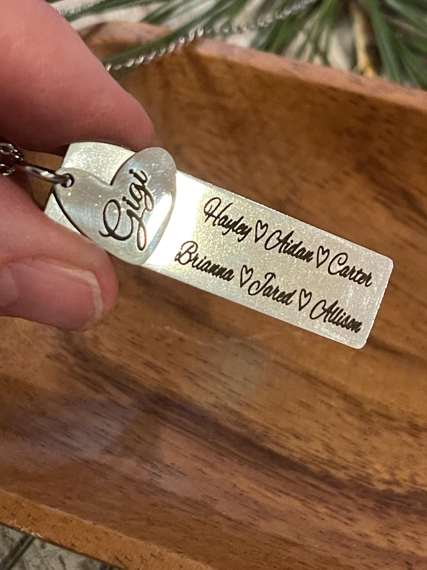 Personalized Gigi or Nana Necklace with Grandkids Names | Mothers Day Gift from Son or Daughter | Custom Jewelry for Grandma Grammy Mamaw