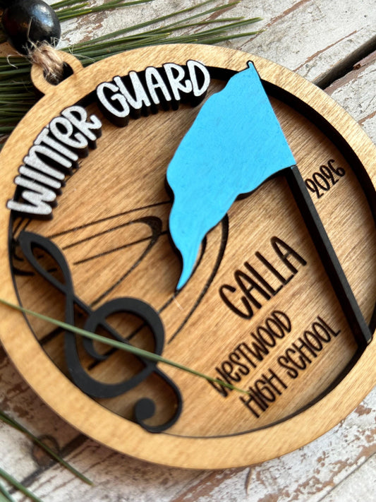 Personalized Winter Guard Christmas Tree Ornament | Flags Custom Band Gift | Gift for Flag Girls | Winter Guard Team Gift