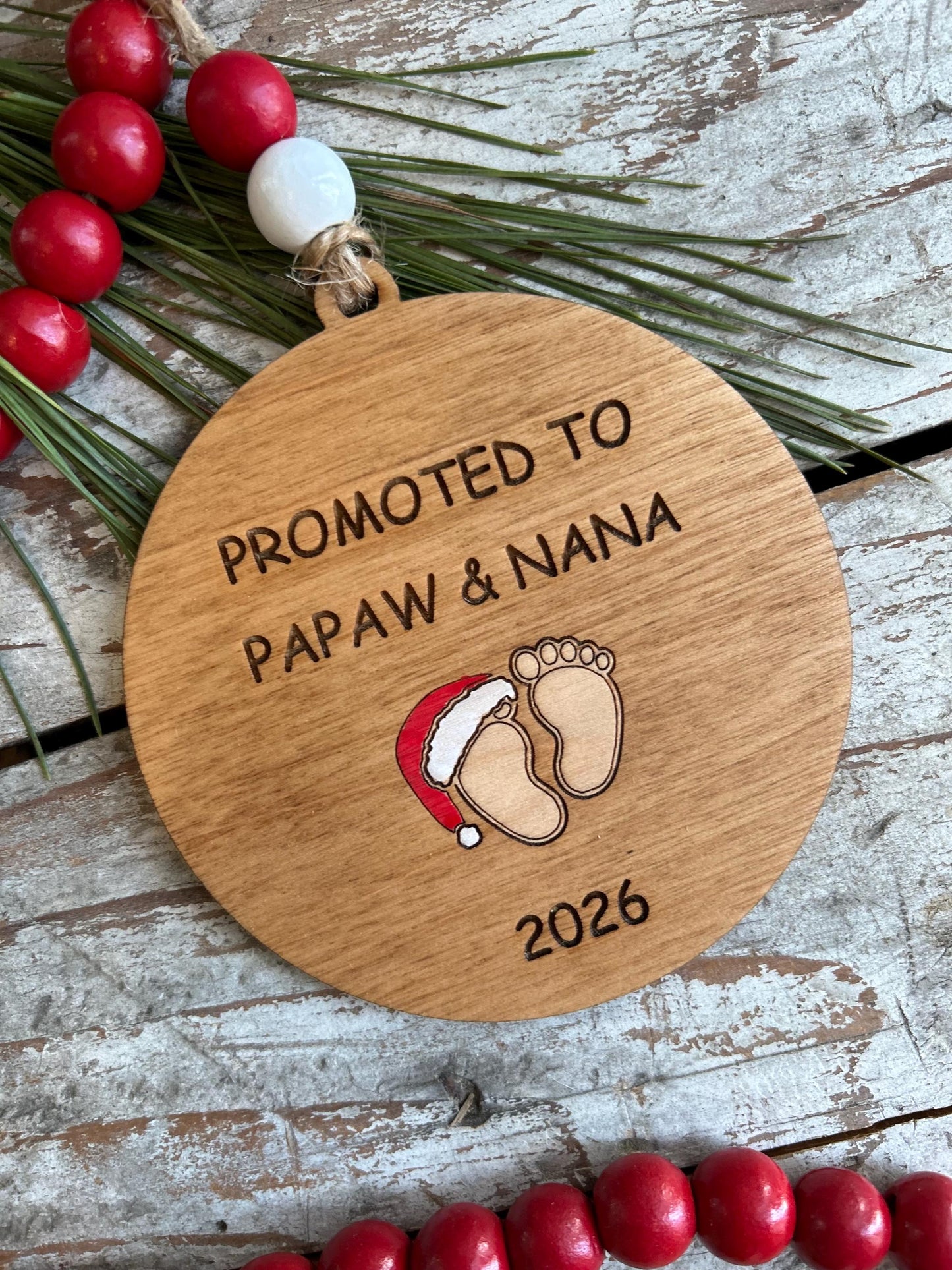2026 Promoted to Grandparents Christmas Tree Ornament | First Time Nana and Papa Ornament | New Gigi & Grandpa Gift | Reveal to Papaw Mamaw