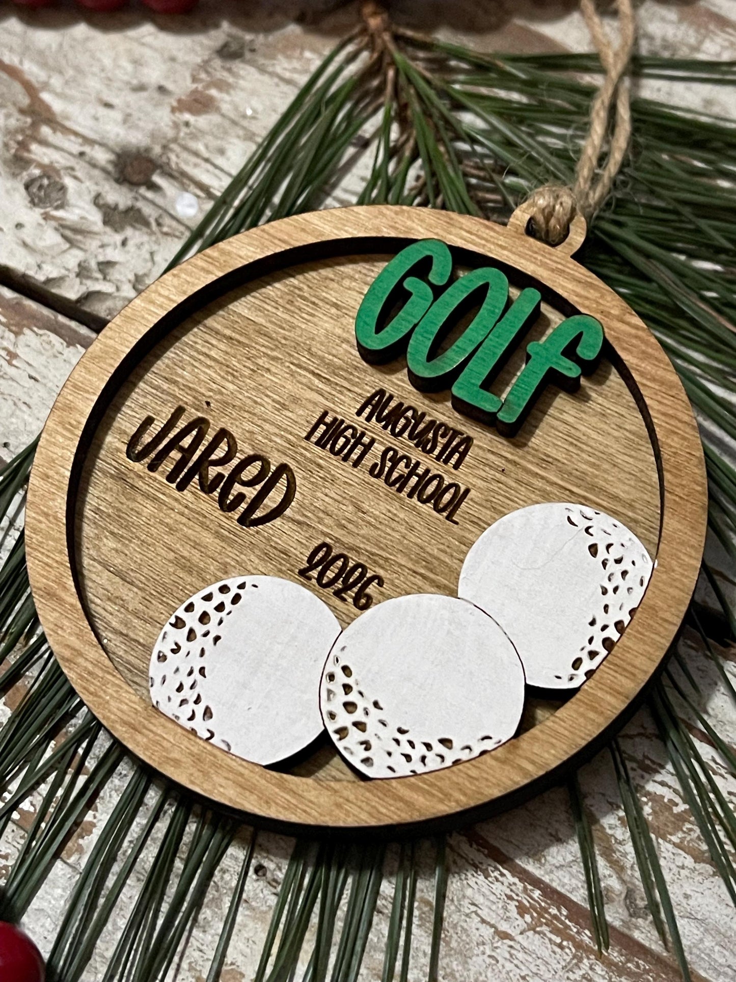 Personalized Golf Christmas Tree keepsake Ornament | High School Golf Ornament | Gift for Golfer | Golf Tournament Keepsake | Hole in One
