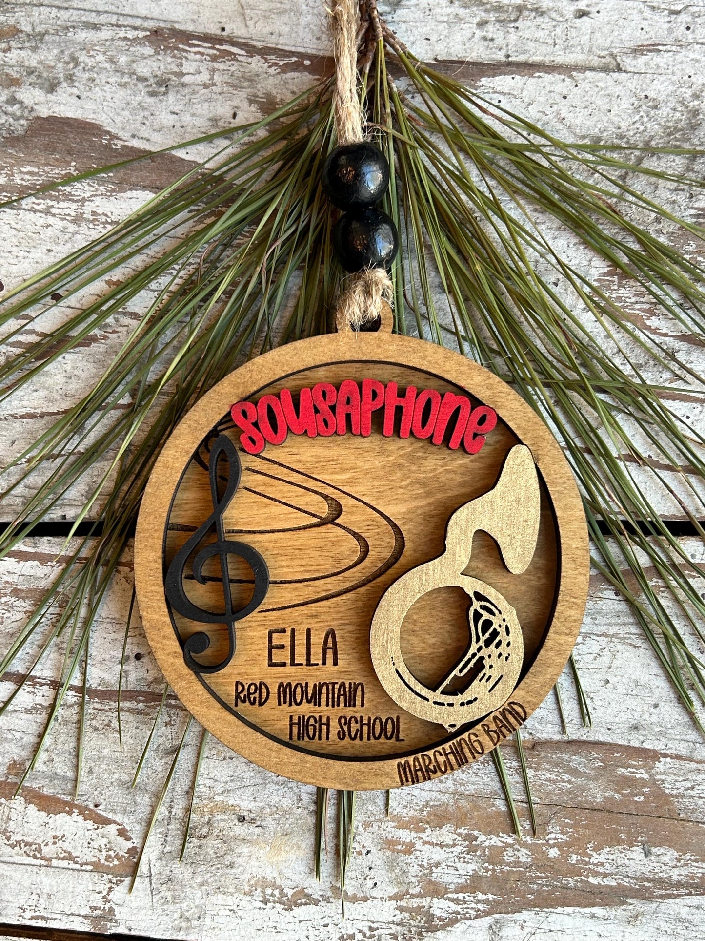 Personalized Sousaphone Marching Band Christmas Tree Ornament | Brass Music Instrument Ornament | Custom Band Gift | Tuba Player |