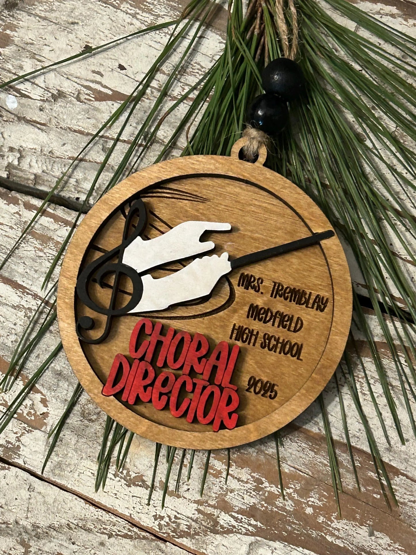 Personalized Choral Director Christmas Tree Ornament | Custom Chorus Teacher Gift | School Singing Group | Music Lover | Church Choir