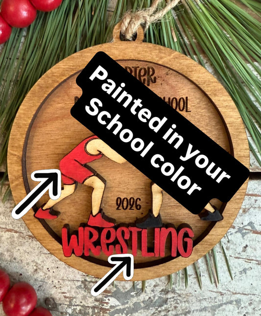 Personalized Wrestler Christmas Tree Ornament | Gift for High School Wrestling Team | College Senior Athlete