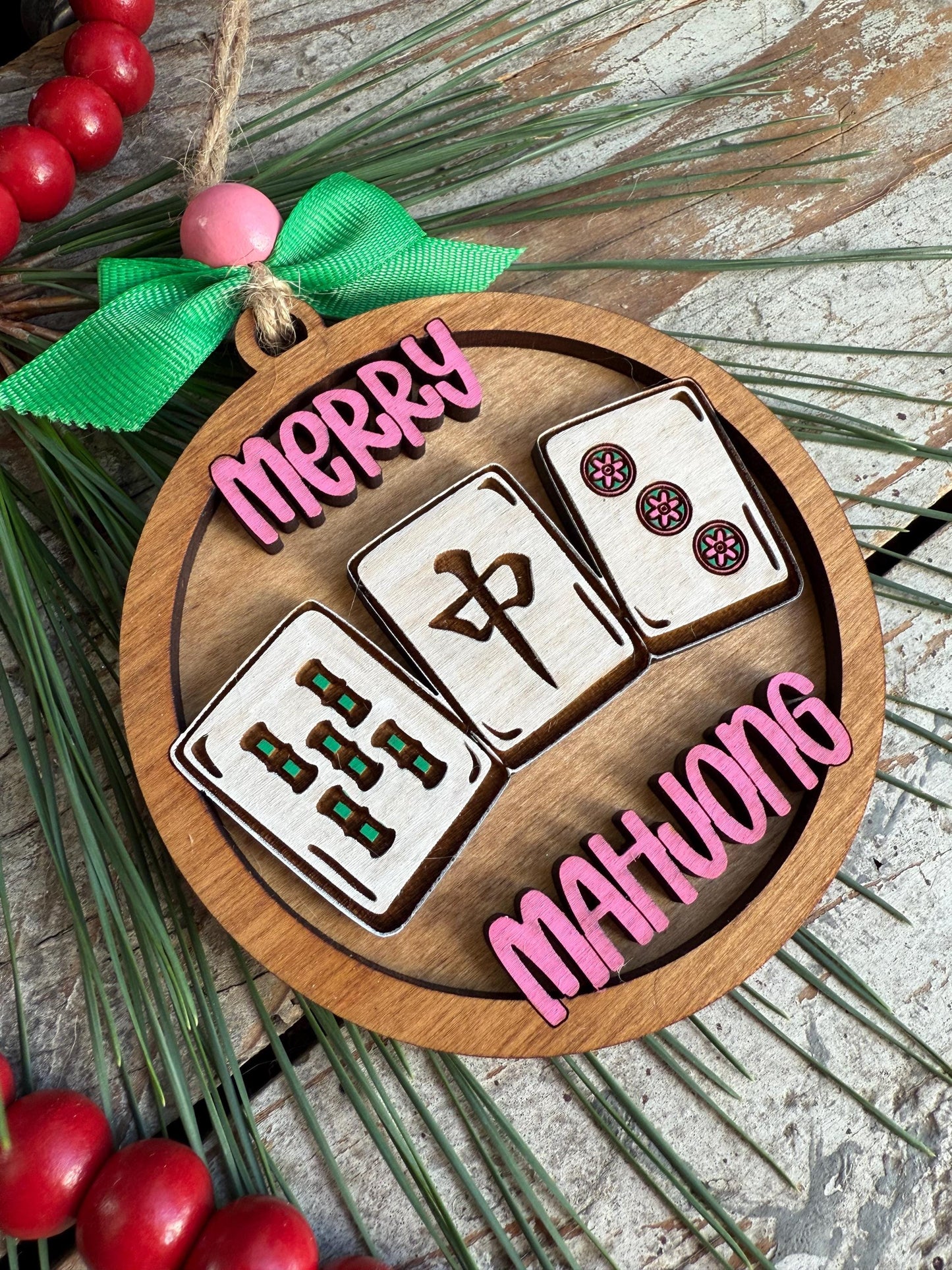 Mahjong Christmas Tree Ornament | Mahjong Lover Gift | Mahjong Friend Group Club