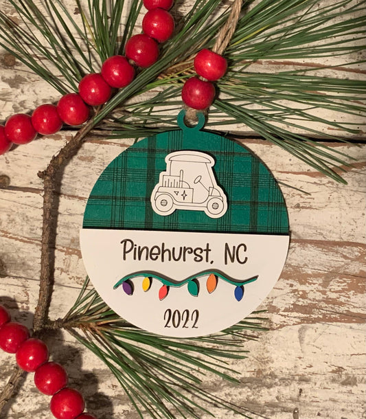 2025 Personalized Golf Cart Christmas Tree Ornament | Gift for Golf Lover | Golf Trip | Golf Course Employees Gift | High School Golf