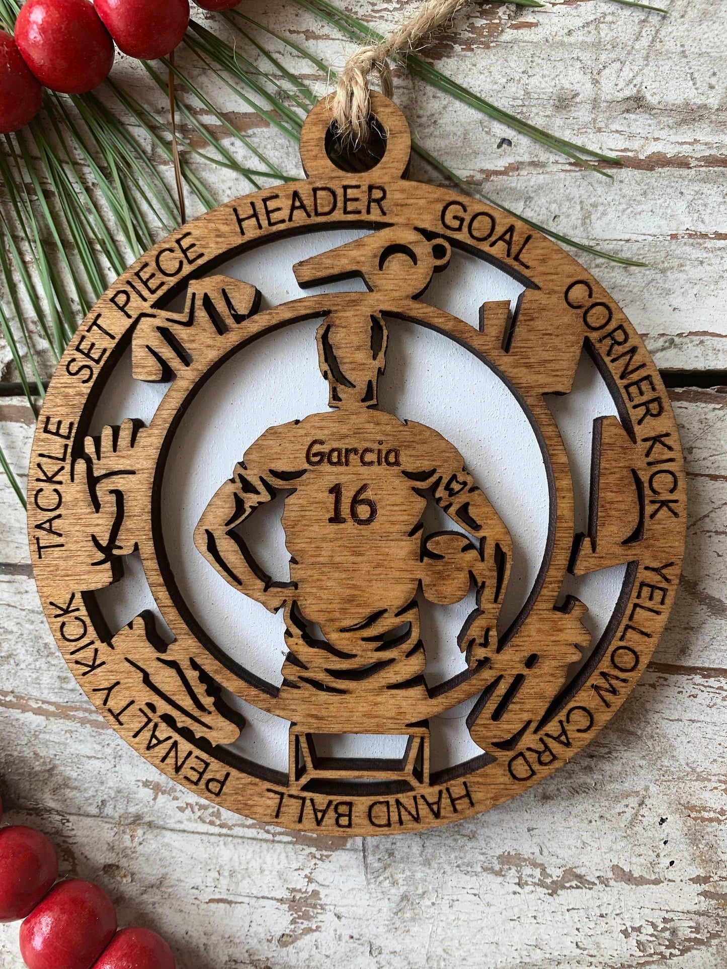 Personalized Soccer Christmas Tree Ornament | Gift for High School Soccer Team | Custom Boy or Girl Soccer Player Ornament | Soccer Gift
