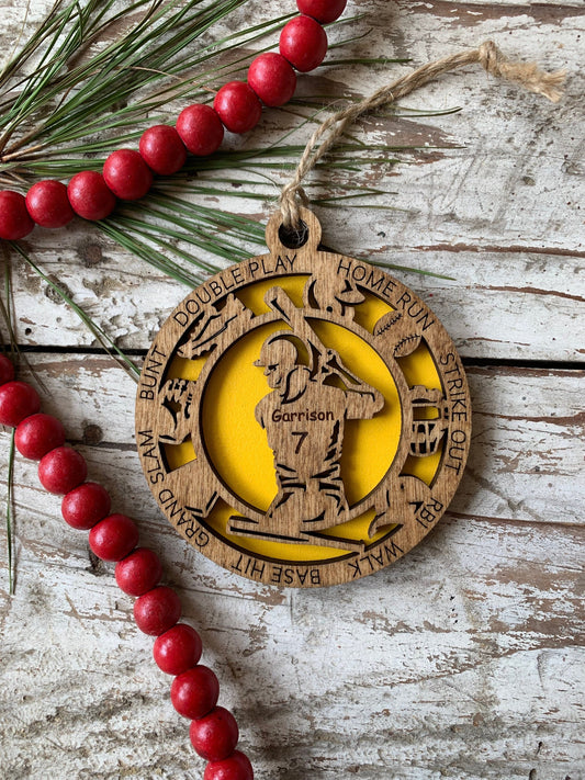 Personalized Softball Christmas Tree Ornament | Gift for High School Softball Team | Custom Softball Player Ornament | Senior Softball Gift