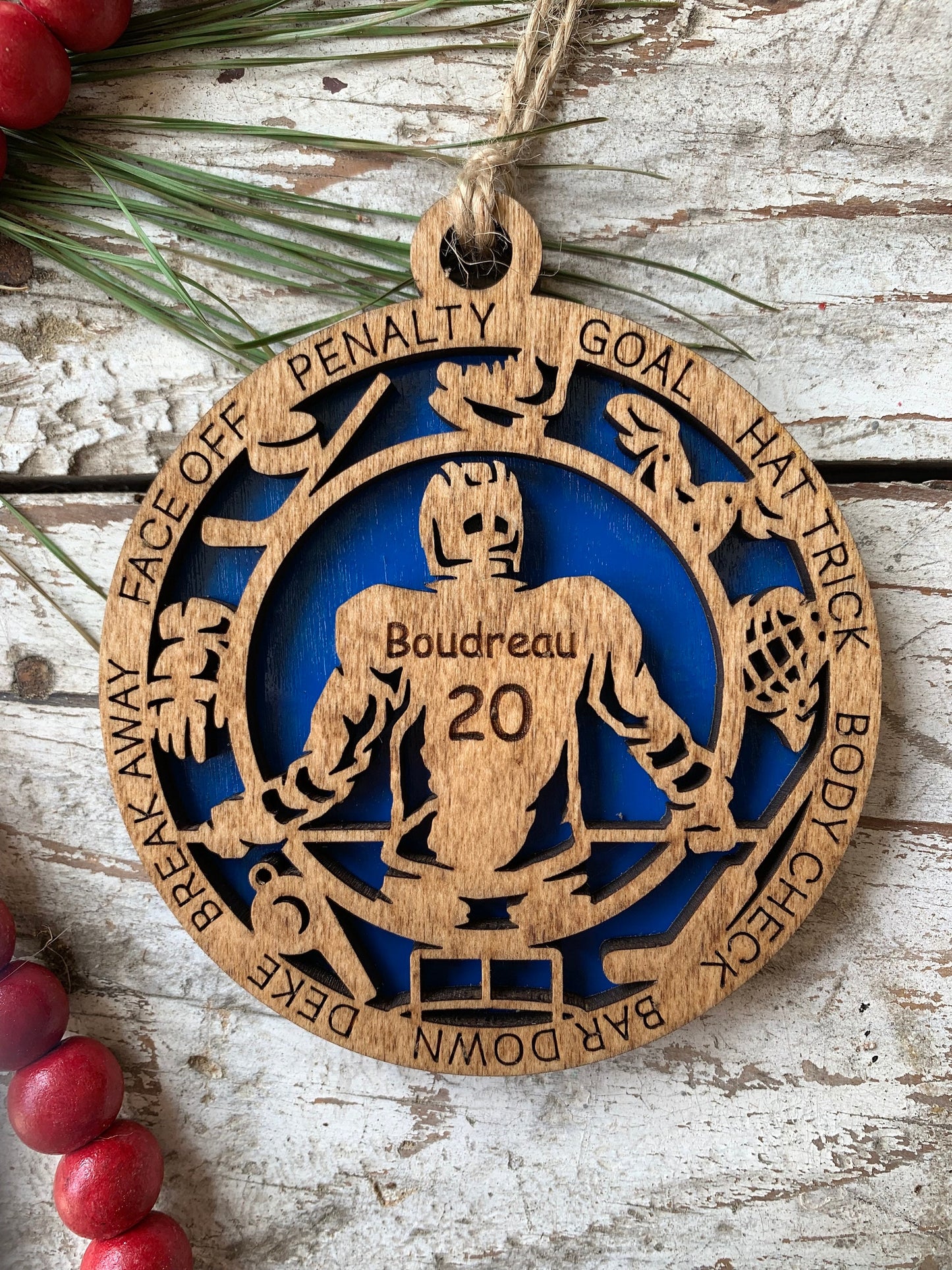 Personalized Hockey Christmas Tree Ornament | Gift for High School Hockey Team | Custom Hockey Player Ornament | Senior Hockey Gift