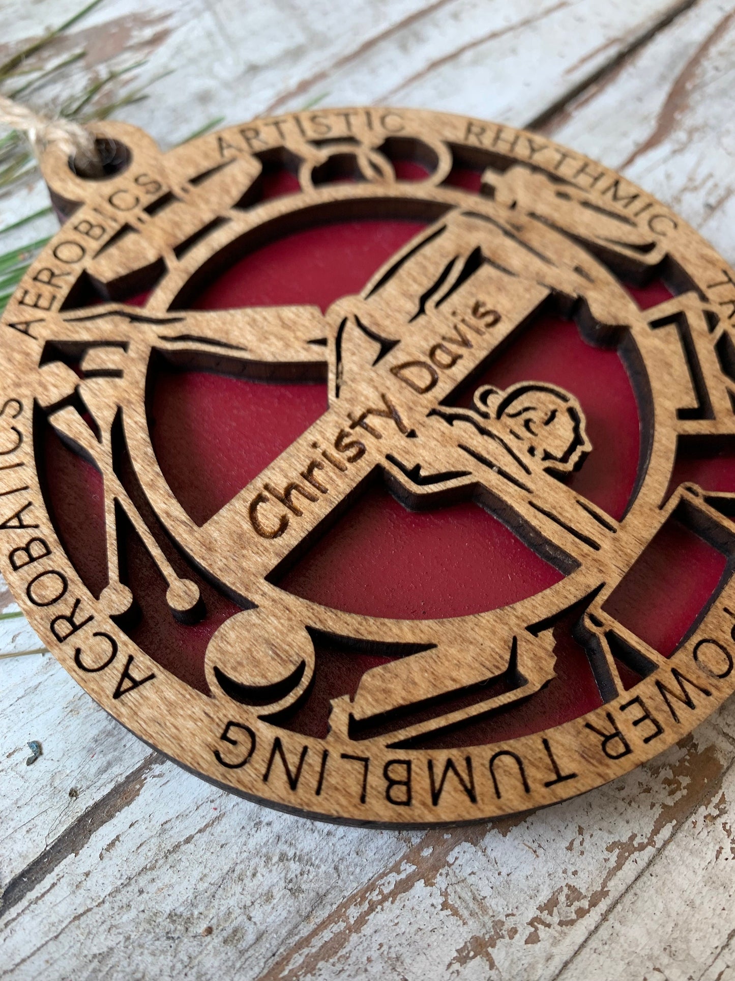 Personalized Gymnastics Christmas Tree Ornament | Gift for Gymnastics Team | Custom Gymnast Ornament | Gymnast Gift | Floor | Vault | Beam