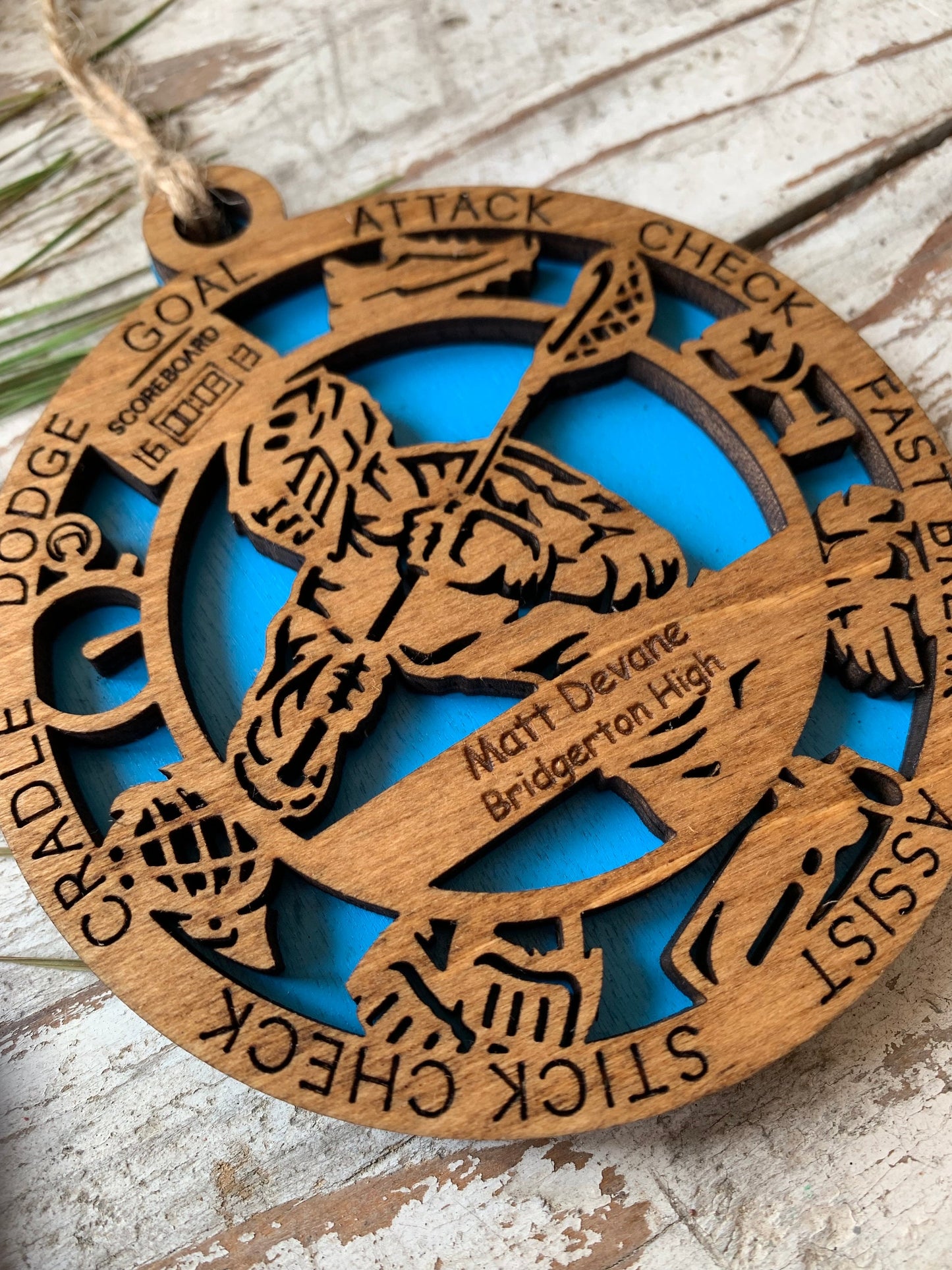 Personalized Lacrosse Christmas Tree Ornament | Gift for High School Lacrosse Team | Custom Lacrosse Ornament | Senior Lacrosse Gift