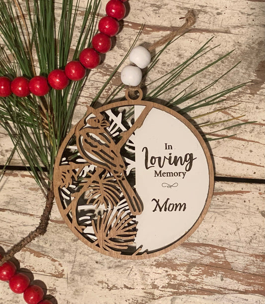 Personalized Memorial Cardinal Christmas Tree Ornament | Sympathy Gift | Loved One Memorial | Remembrance Ornament | In Loving Memory