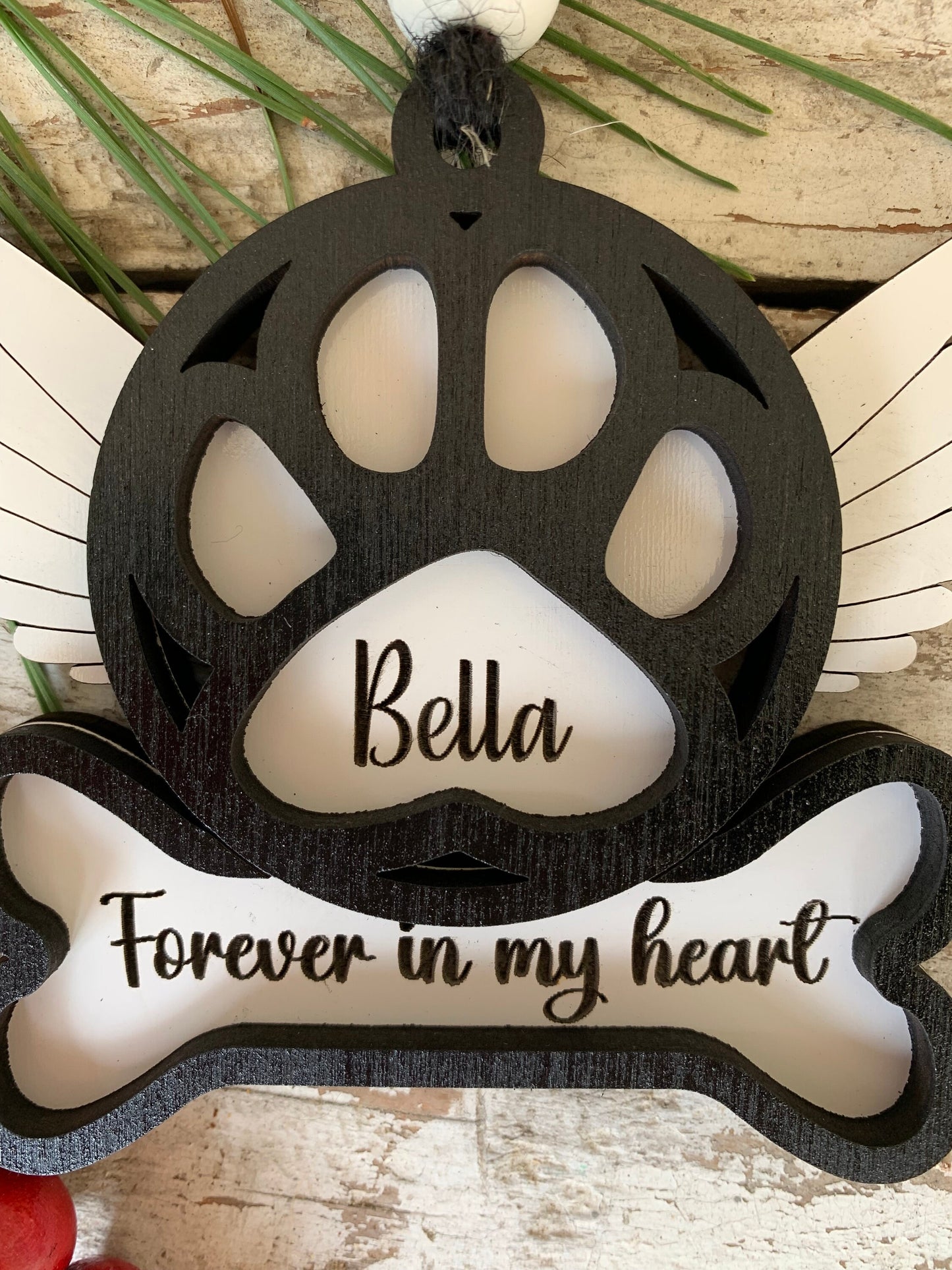 Personalized Dog Memorial Christmas Tree Ornament | Pet Loss Ornament | Dog Sympathy Ornament | Custom Dog Memorial | Dog Remembrance Gift