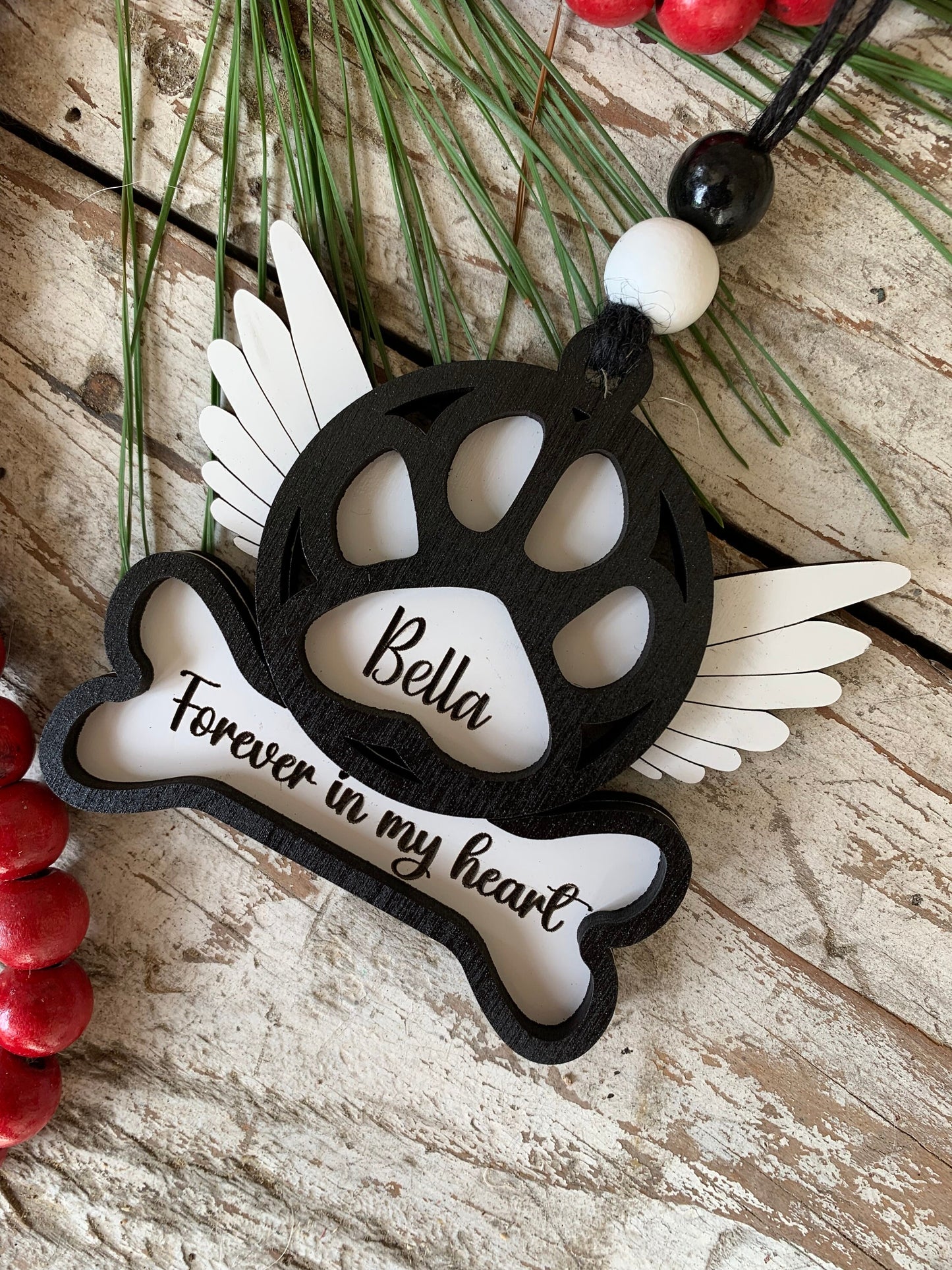 Personalized Dog Memorial Christmas Tree Ornament | Pet Loss Ornament | Dog Sympathy Ornament | Custom Dog Memorial | Dog Remembrance Gift