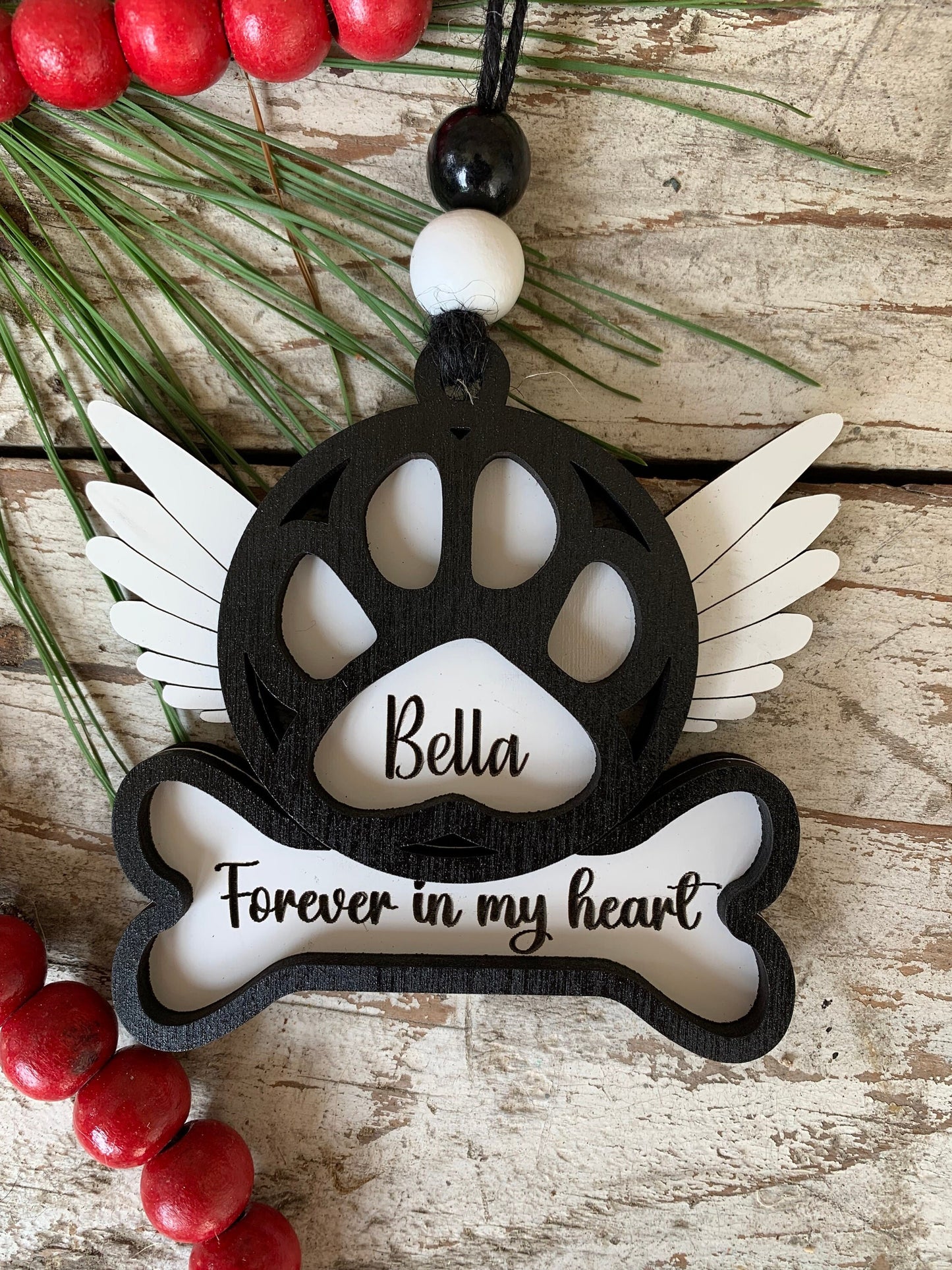 Personalized Dog Memorial Christmas Tree Ornament | Pet Loss Ornament | Dog Sympathy Ornament | Custom Dog Memorial | Dog Remembrance Gift