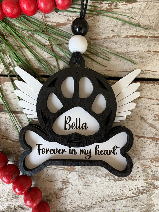 Personalized Dog Memorial Christmas Tree Ornament | Pet Loss Ornament | Dog Sympathy Ornament | Custom Dog Memorial | Dog Remembrance Gift