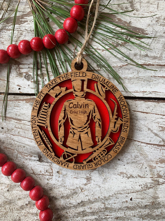 Personalized Marching Band Christmas Tree Ornament | Marching Band Uniform Keepsake | Custom Band Gift | Gift for Band Director |Music Lover