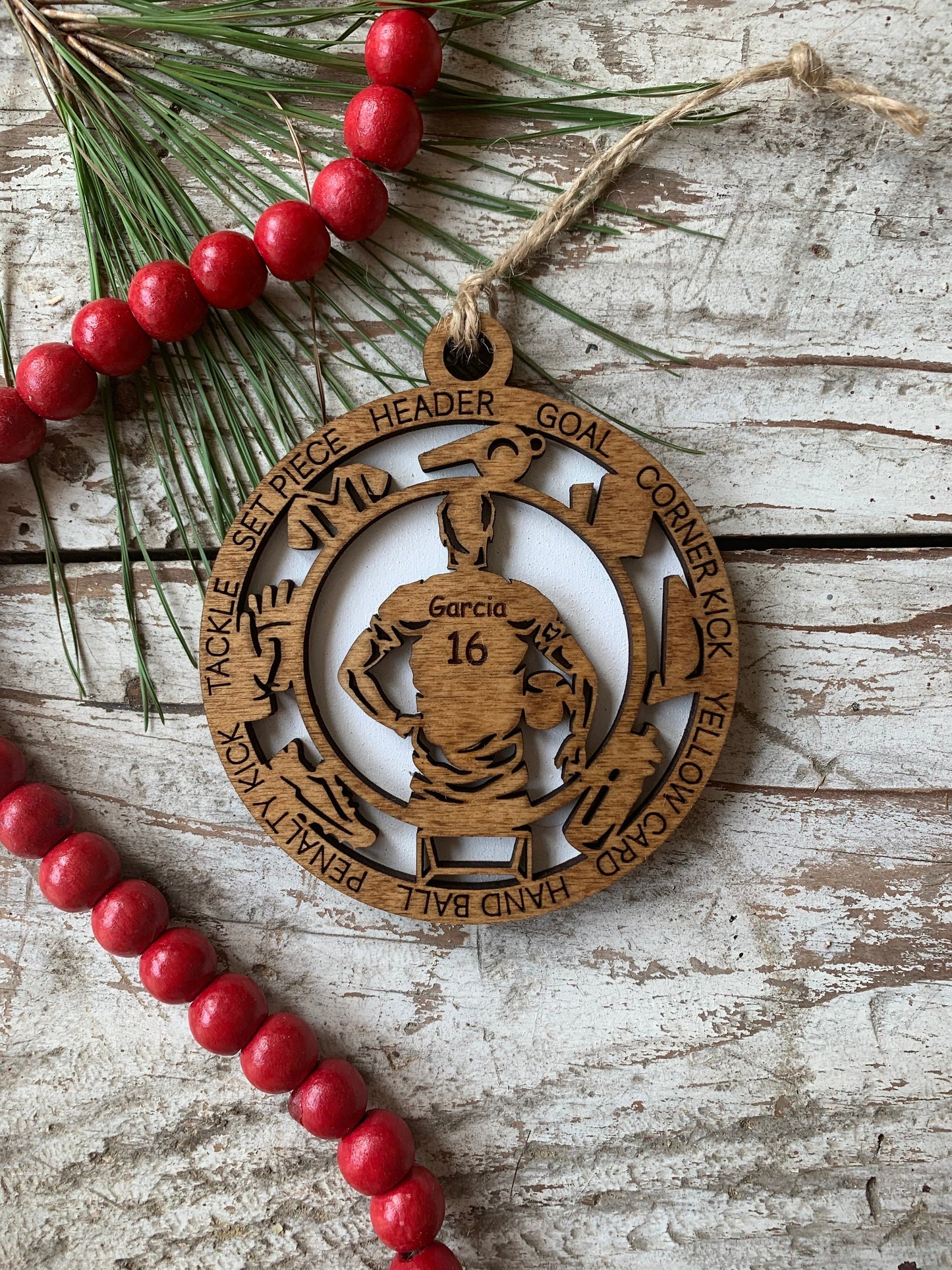 Personalized Soccer Christmas Tree Ornament | Gift for High School Soccer Team | Custom Boy or Girl Soccer Player Ornament | Soccer Gift