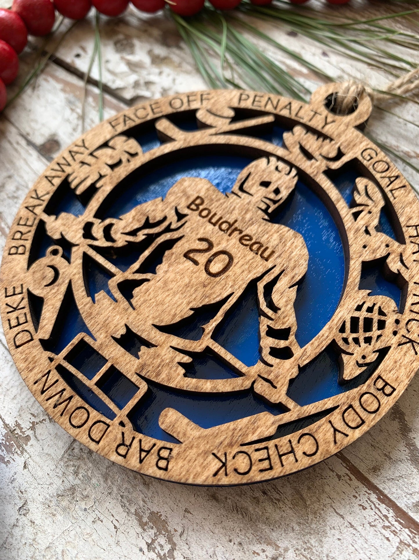 Personalized Hockey Christmas Tree Ornament | Gift for High School Hockey Team | Custom Hockey Player Ornament | Senior Hockey Gift