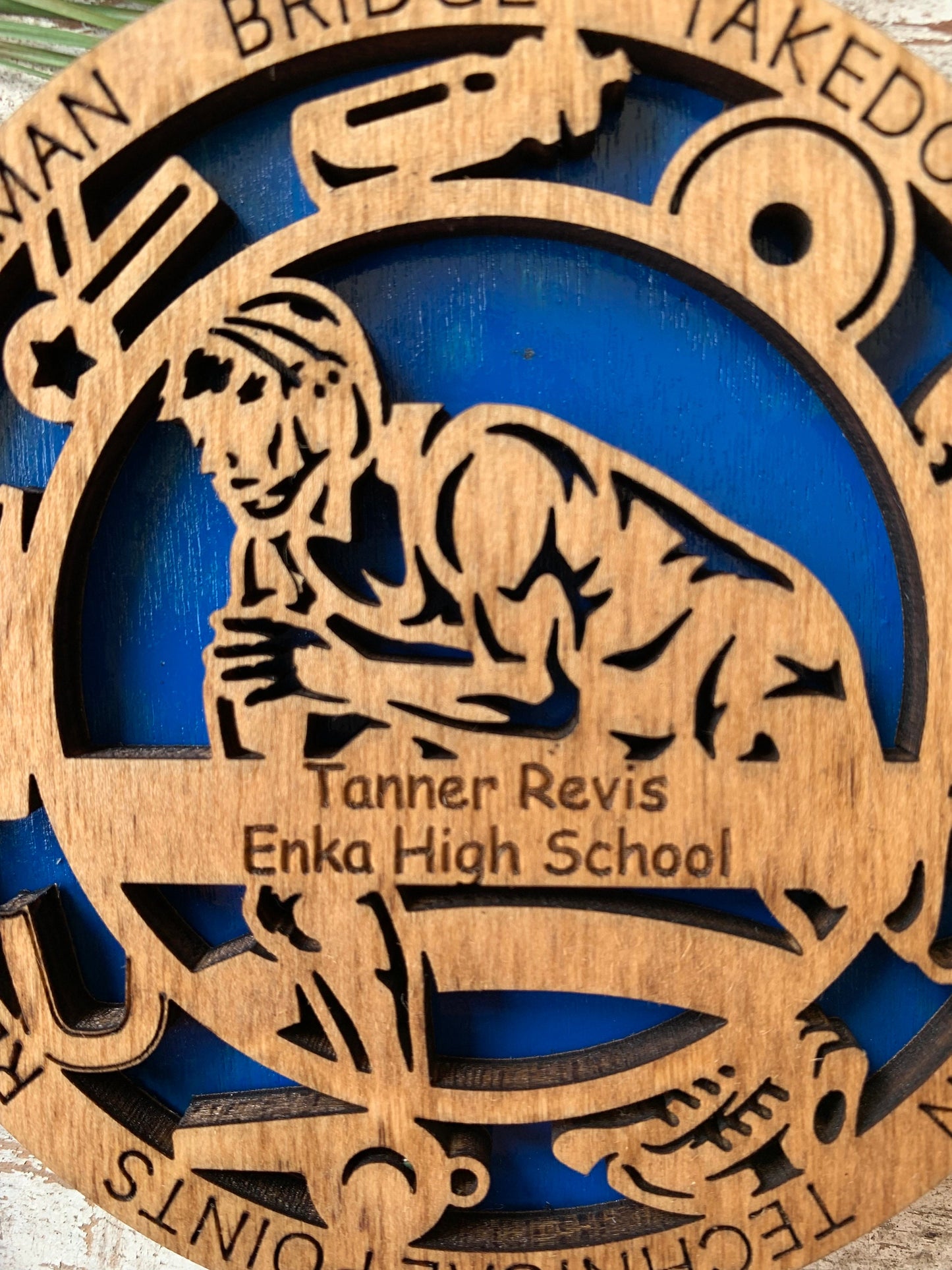 Personalized Wrestling Christmas Tree Ornament | Gift for High School Wrestling Team | Custom Wrestler Ornament | Senior Wrestler Gift