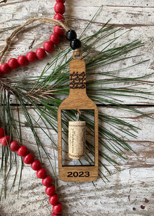 2025 Celebrate Wine Bottle Wine Cork Keepsake Christmas Tree Ornament - Cork not included | Gift for Wine Lover | Wine Trip | Wine Ornament