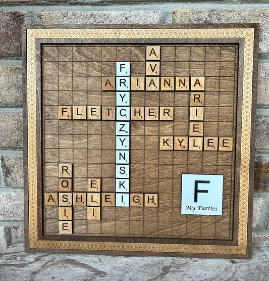Custom Scrabble Tiles Family Tree | Grandparents Sign | Personalized Mothers Day Gift | Gift for Mom | Gift for Grandma