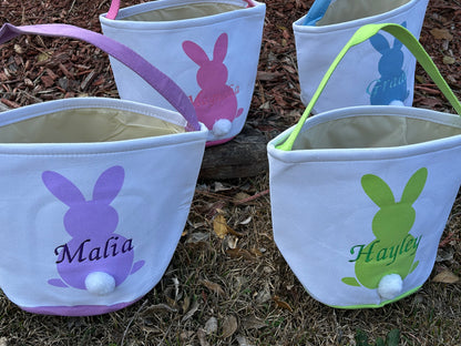 Embroidered Canvas Easter Basket Personalized with your child’s name