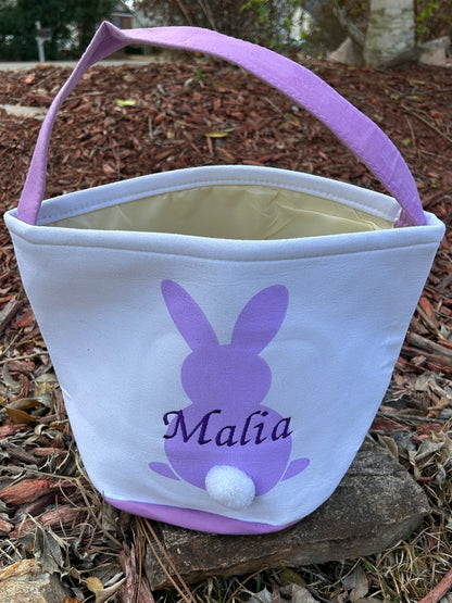 Embroidered Canvas Easter Basket Personalized with your child’s name