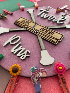 Twirl Pin Holder Personalized Glitter Pin Display | Baton Twirler Clothespins Sign | Feature Twirler Majorette Spirit Pins