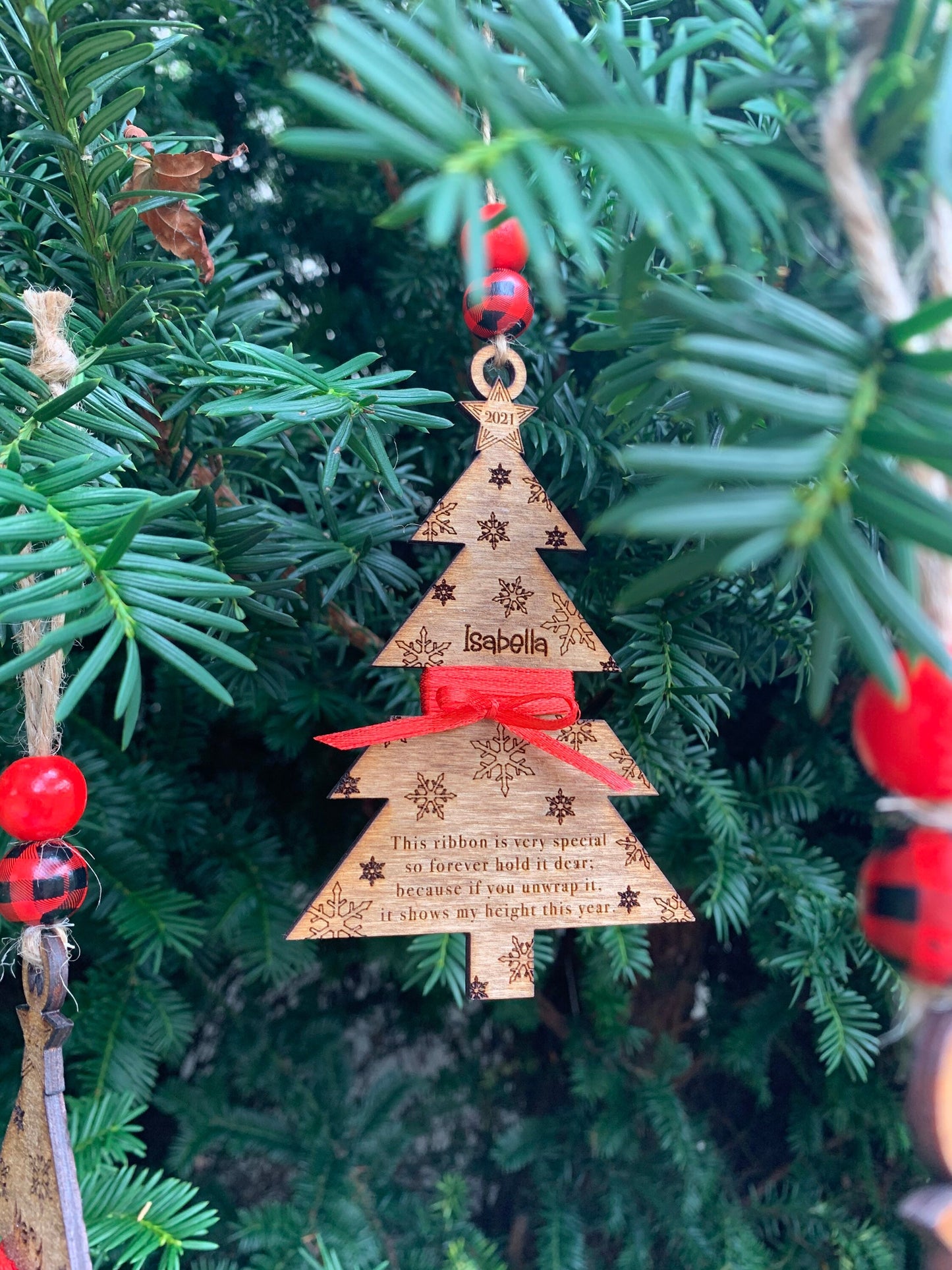 2026 Personalized Child Height Christmas Tree Ornament | Custom Kids Ornament | Measurement Ornament | Gift for Grandparents | Watch Me Grow