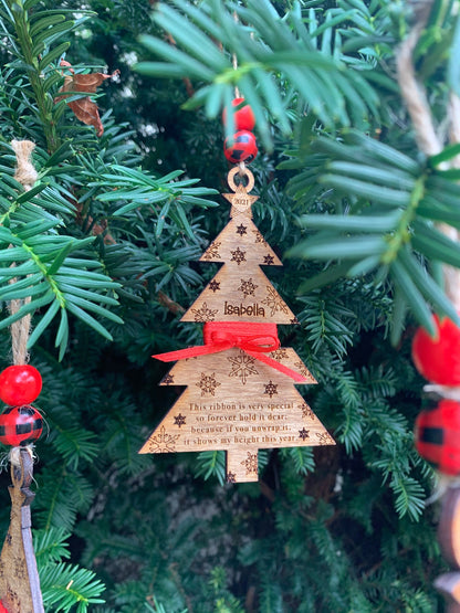 2026 Personalized Child Height Christmas Tree Ornament | Custom Kids Ornament | Measurement Ornament | Gift for Grandparents | Watch Me Grow