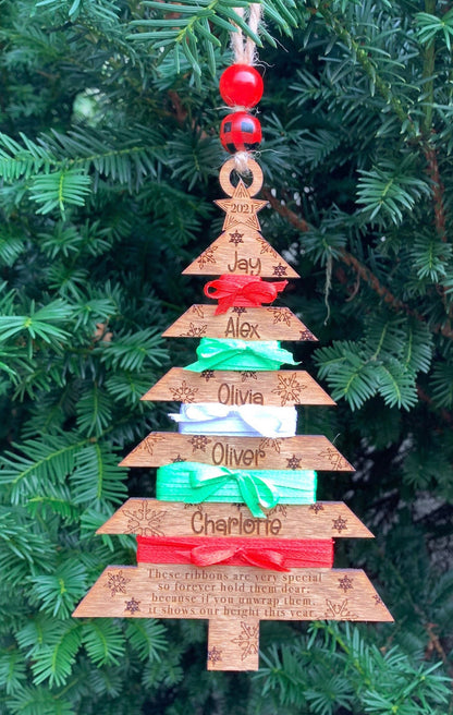 2026 Personalized Child Height Christmas Tree Ornament | Custom Kids Ornament | Measurement Ornament | Gift for Grandparents | Watch Me Grow