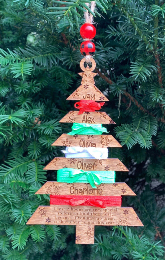 2026 Personalized Child Height Christmas Tree Ornament | Custom Kids Ornament | Measurement Ornament | Gift for Grandparents | Watch Me Grow